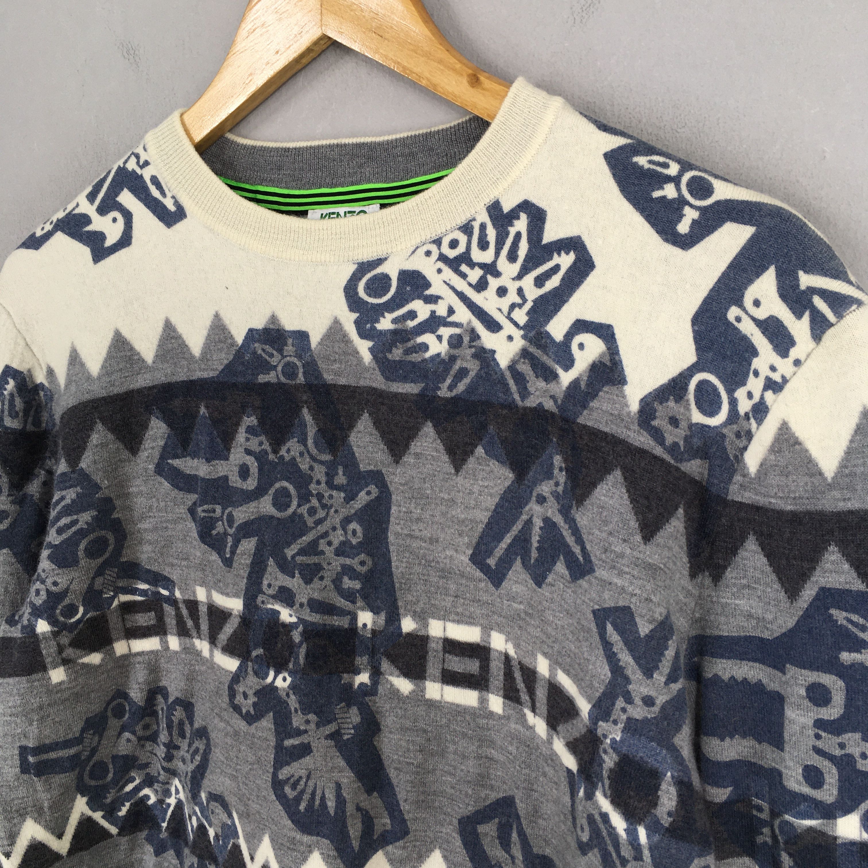 Jean Vintage Kenzo Jeans Tribal Patterned Sweatshirt Small Size S / US 4 / IT 40 - 3 Thumbnail
