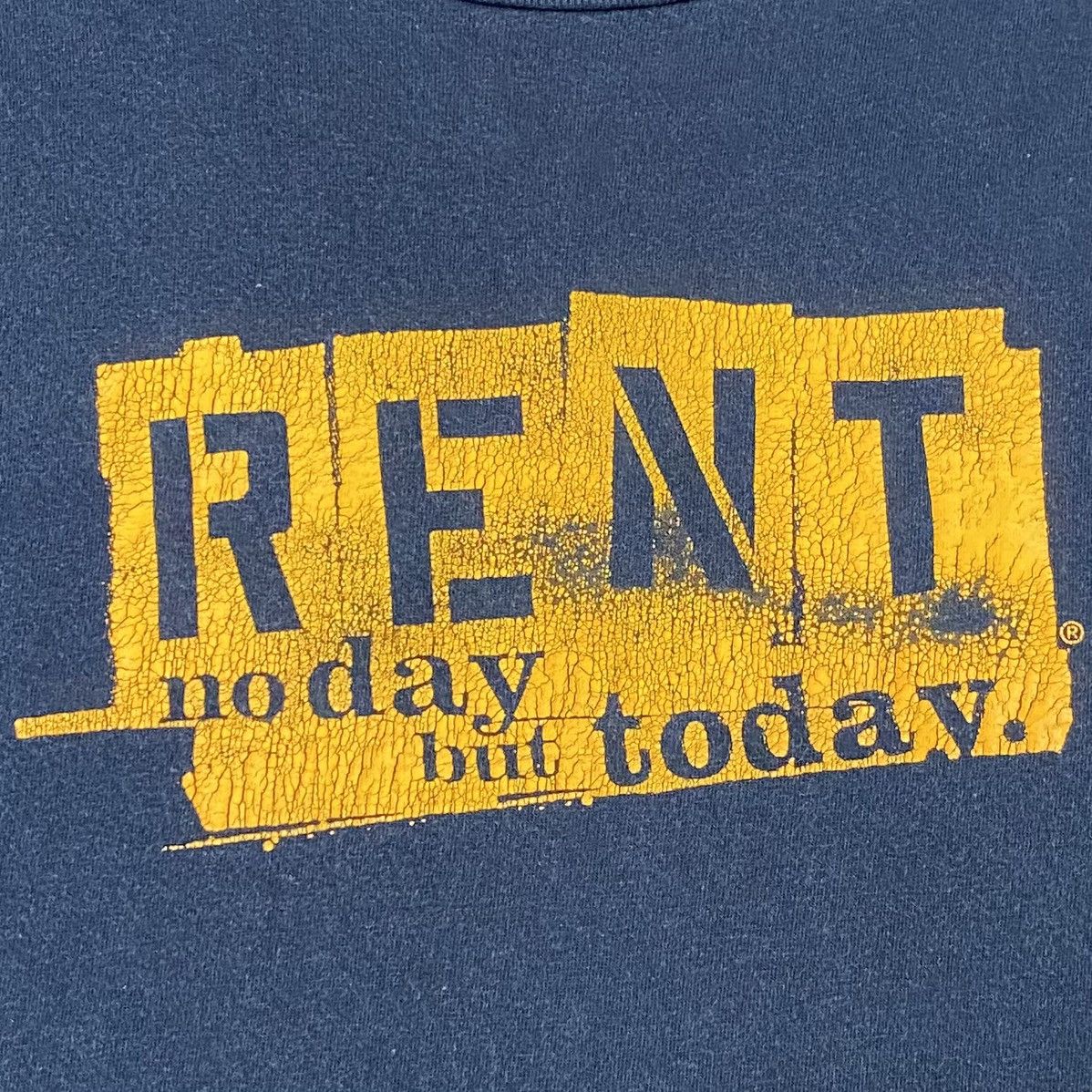 Vintage 💥Distressed💥Vintage Rent No Day But Today Musical Drama Tee Size US M / EU 48-50 / 2 - 10 Thumbnail