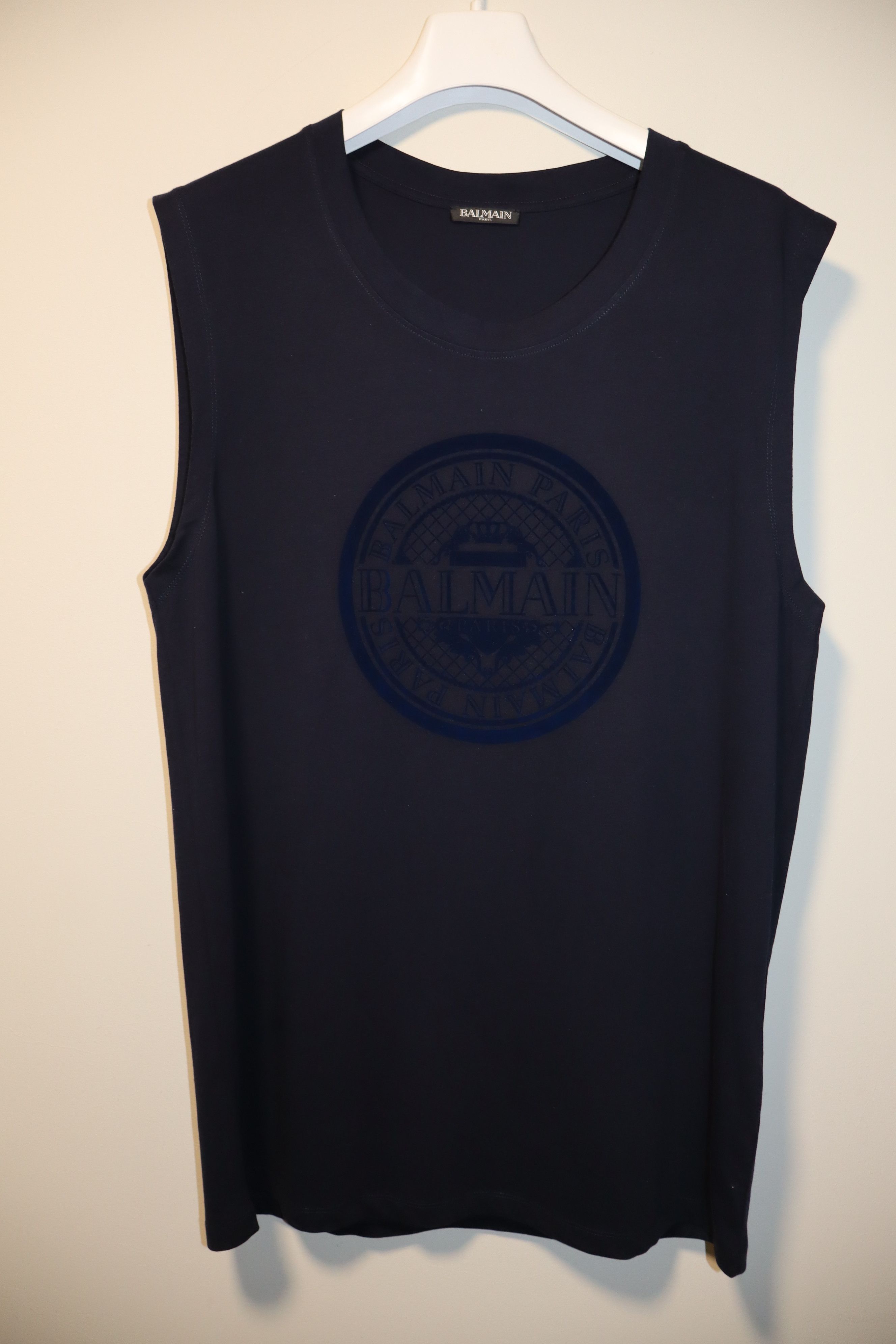 Balmain Balmain flock print logo tanktop Size US M / EU 48-50 / 2 - 6 Thumbnail