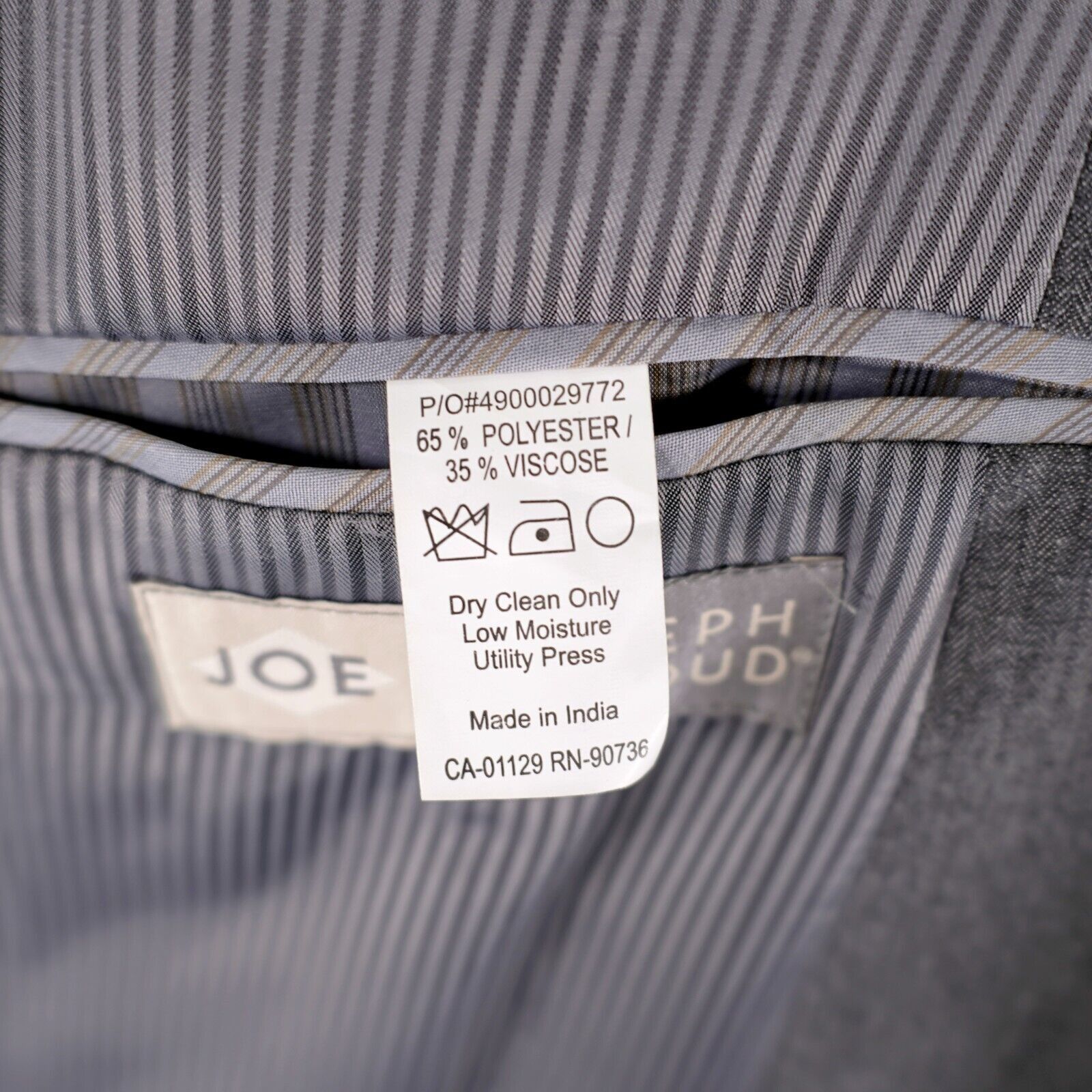 Joseph Abboud Joe Joseph Abboud Polyester Gray Herringbone 2 Button 2 Piec Size 42R - 10 Thumbnail