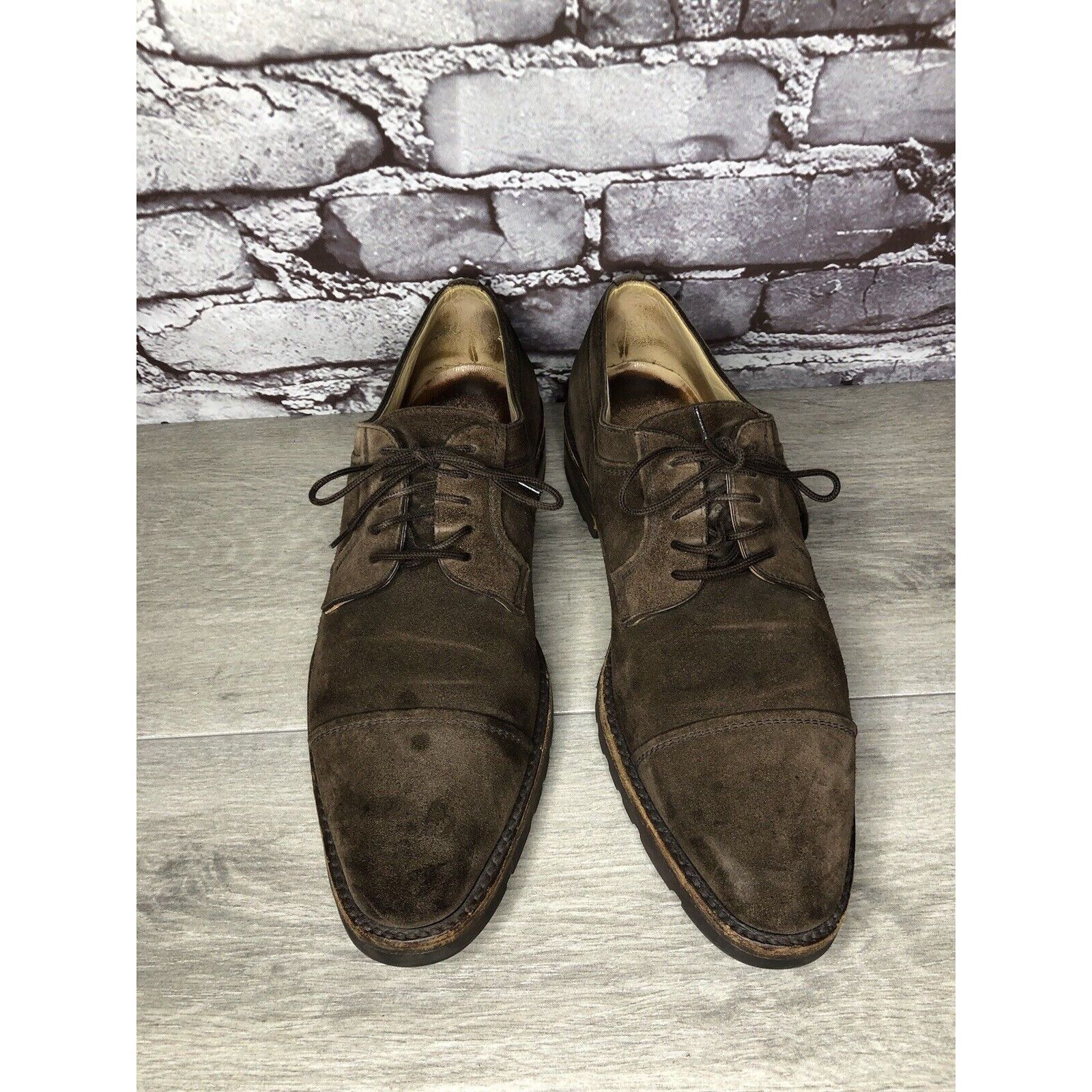 Gravati Gravati Vibram Brown Suede Leather Cap Toe Oxfords Shoes Men Size US 8.5 / EU 41-42 - 2 Thumbnail