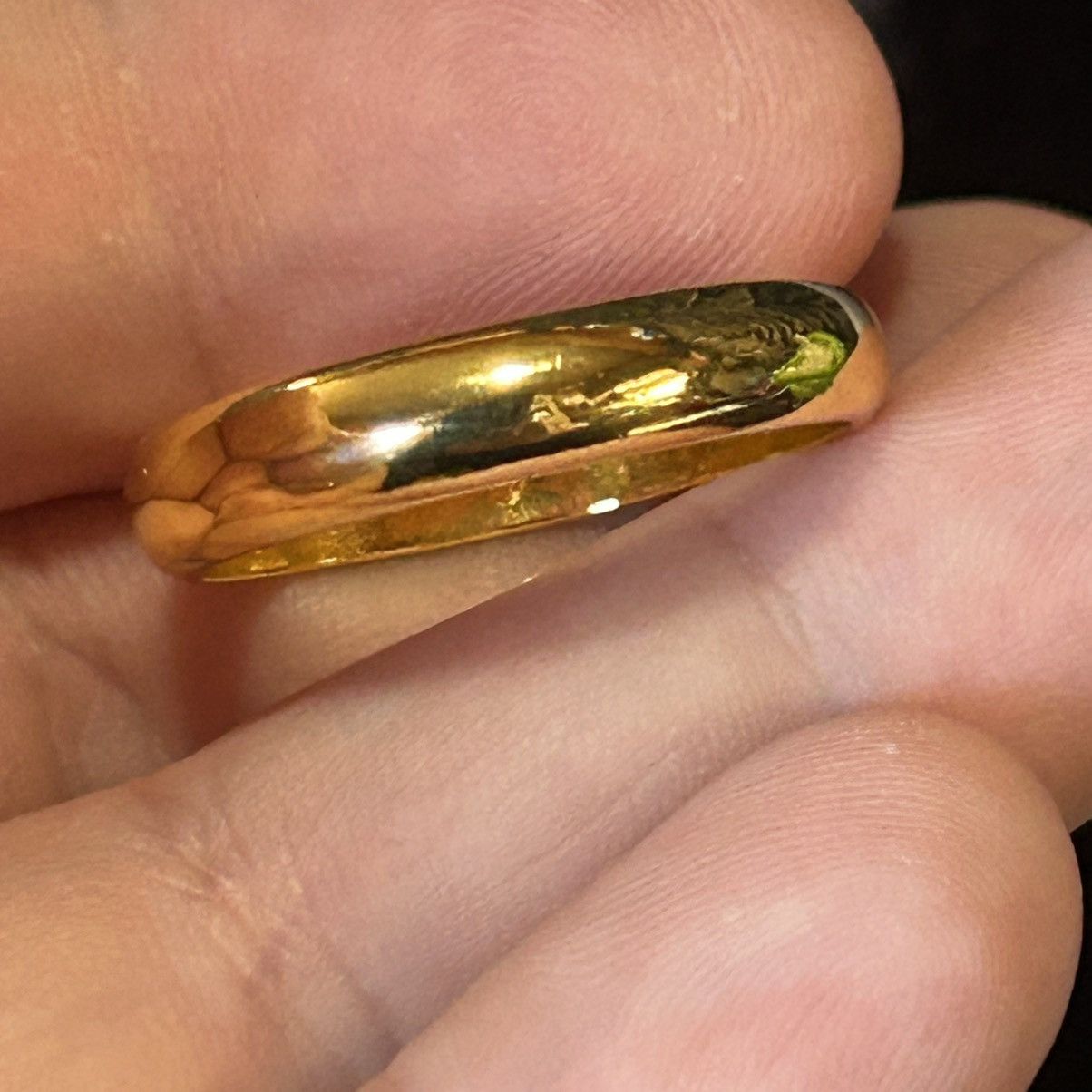 Jewelry Shiny 18kt gold plated 4mm stainless steel comfort ring 11 Size ONE SIZE - 5 Thumbnail