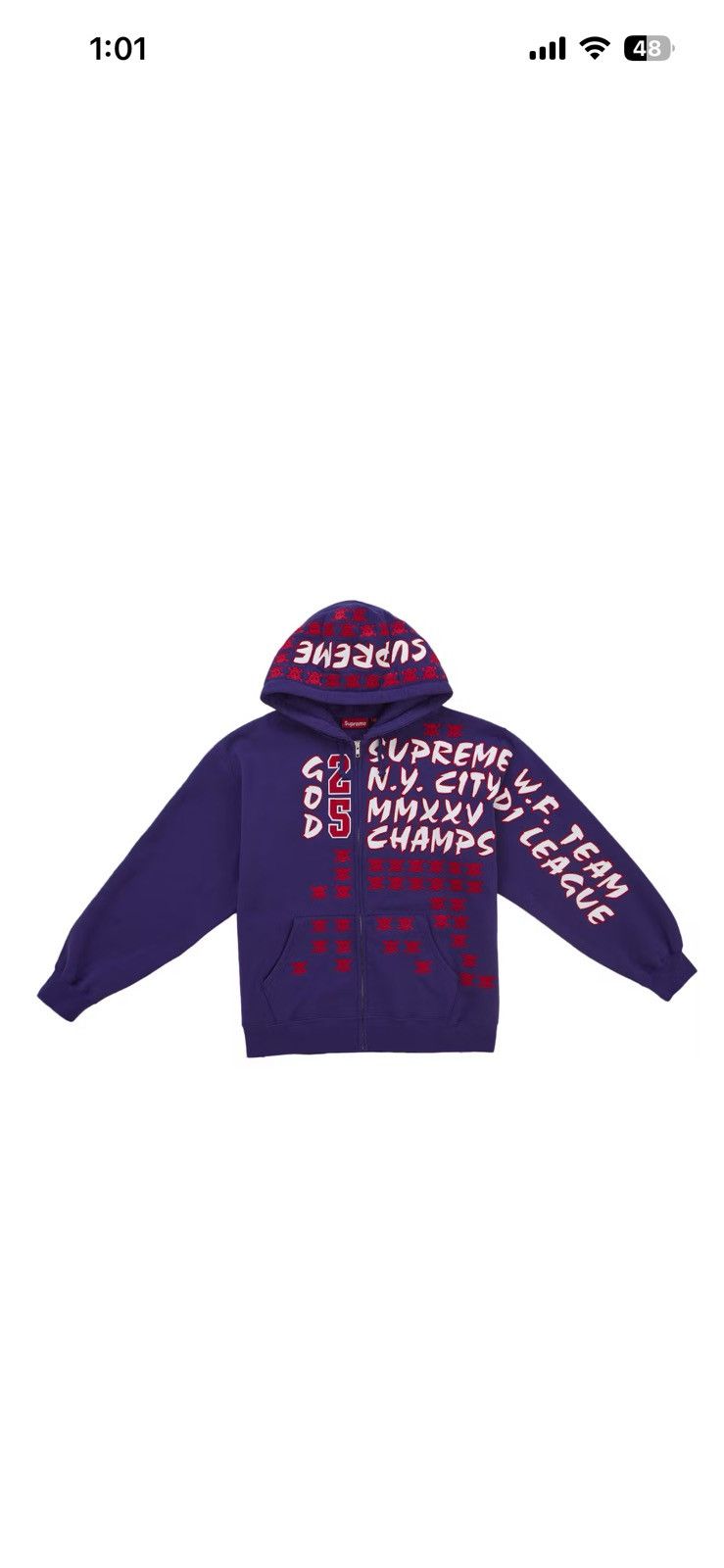 Supreme Supreme League Champs Zip Up Hooded Sweatshirt Size US XL / EU 56 / 4 - 2 Thumbnail