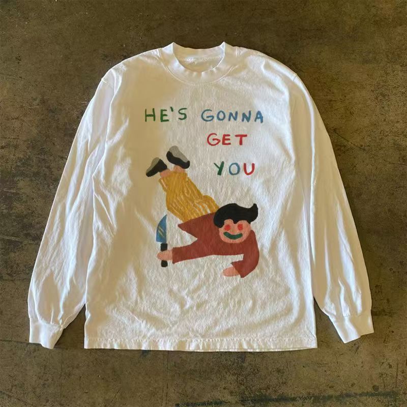 Japanese Brand White washed retro fun print boy long-sleeved t-shirt Size US M / EU 48-50 / 2 - 1 Thumbnail