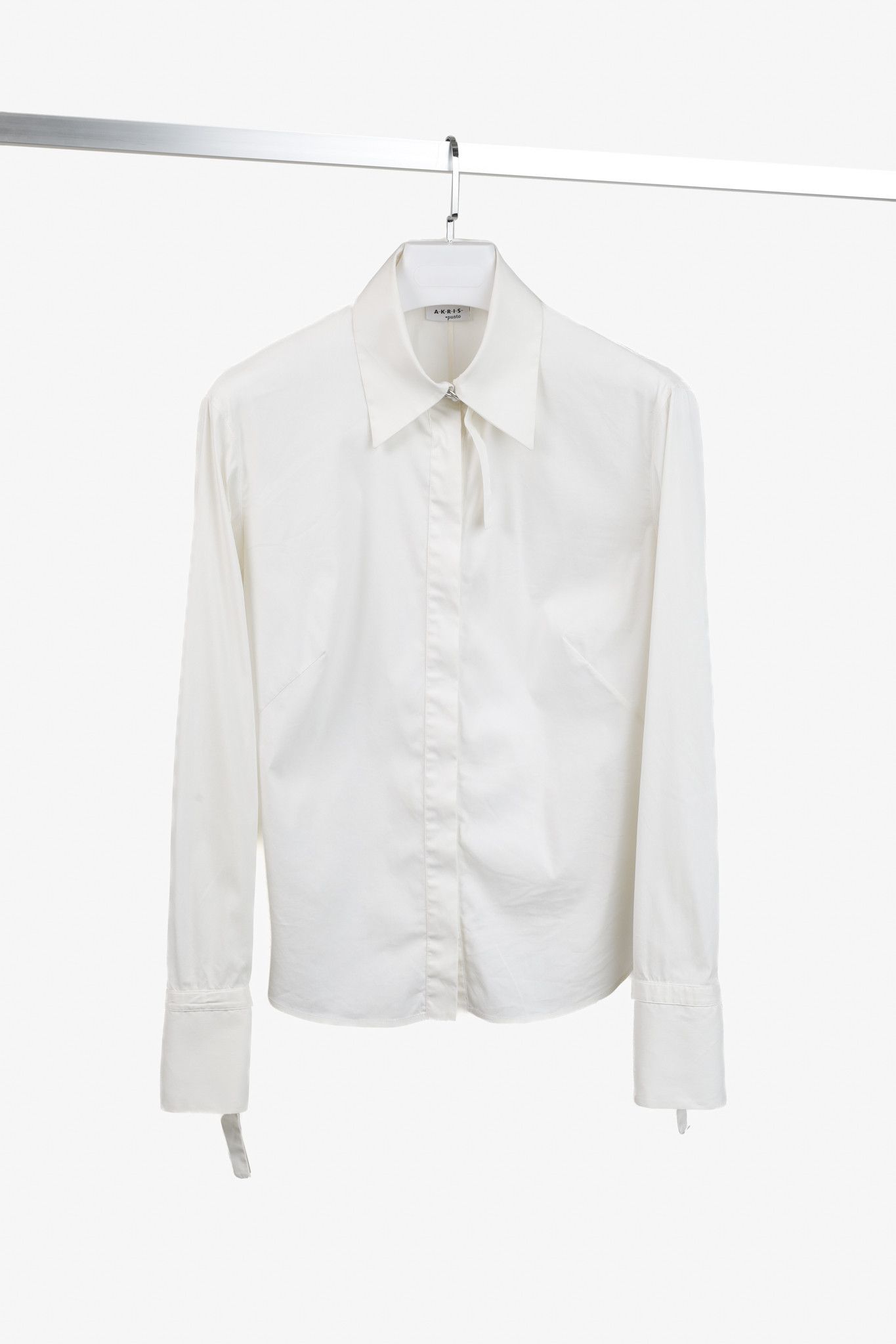 Akris Akris White Zippered Shirt with Belted Collar and Cuffs Size L / US 10 / IT 46 - 1 Thumbnail