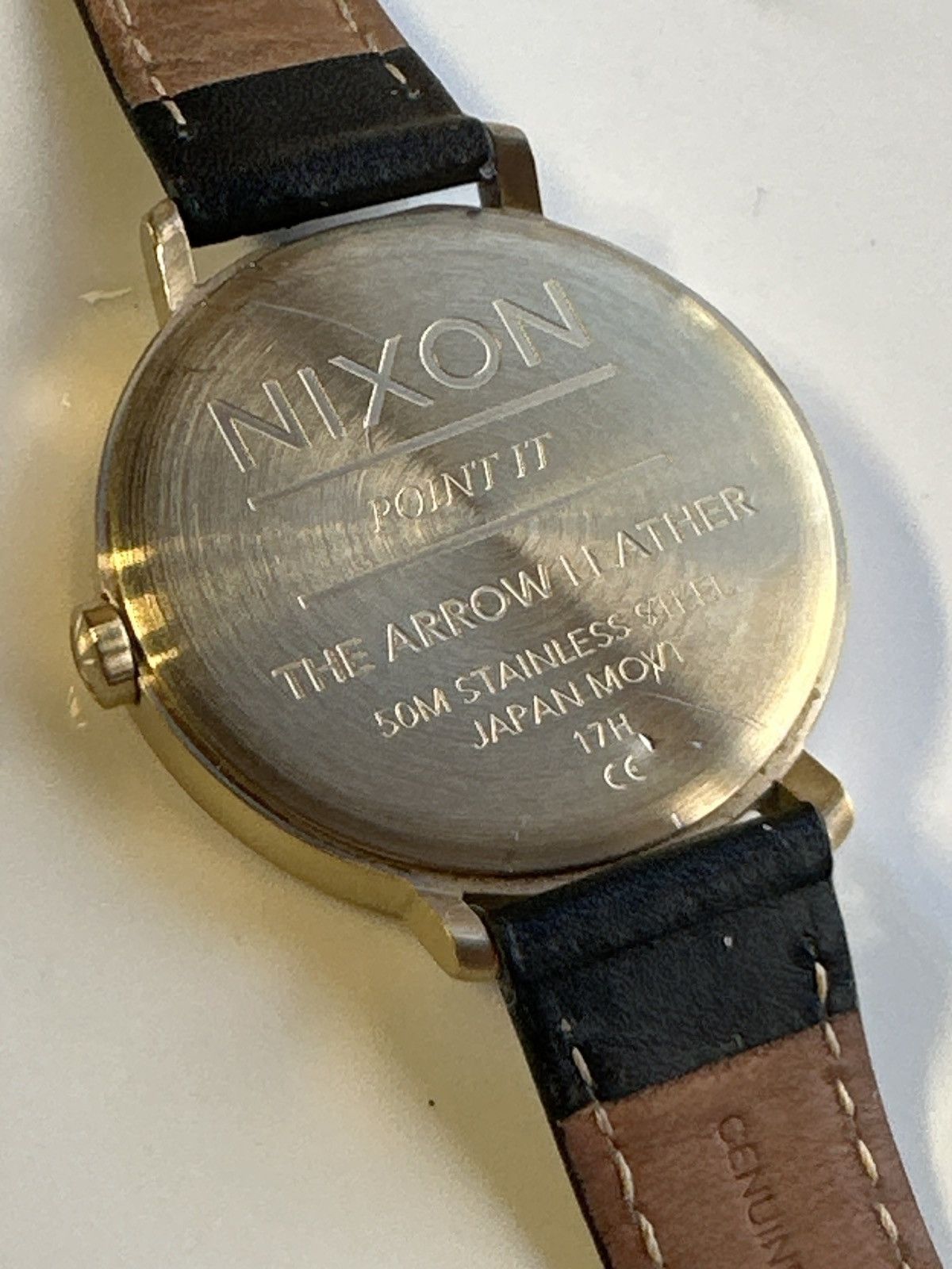 Nixon Nixon Arrow 38mm Black Leather Watch 1410 Size ONE SIZE - 4 Thumbnail