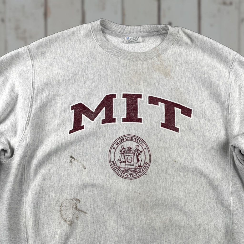Champion VINTAGE Champion Whute Reverse Weave MIT University Hoodie Mens Large Size US L / EU 52-54 / 3 - 1 Thumbnail