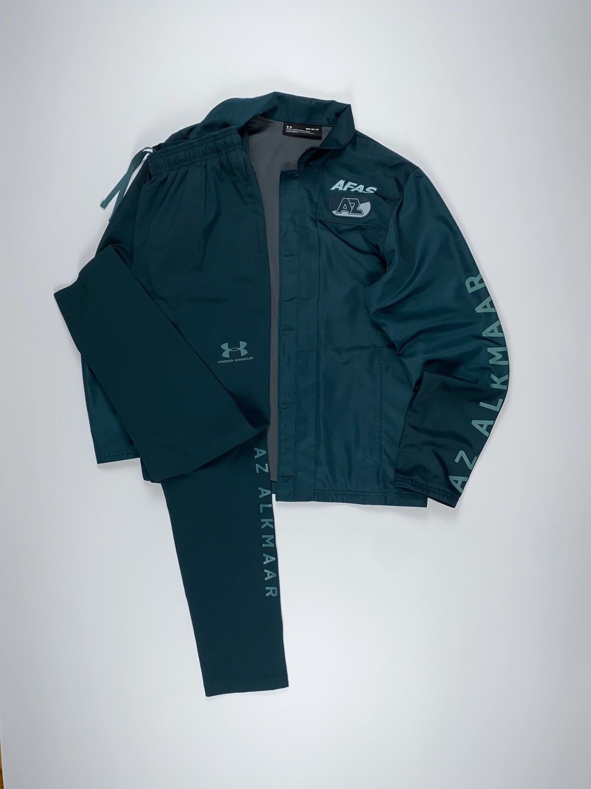 🚨 Under Armour AFAS AZ ALKMAAR track suit nylon green Sz S-M