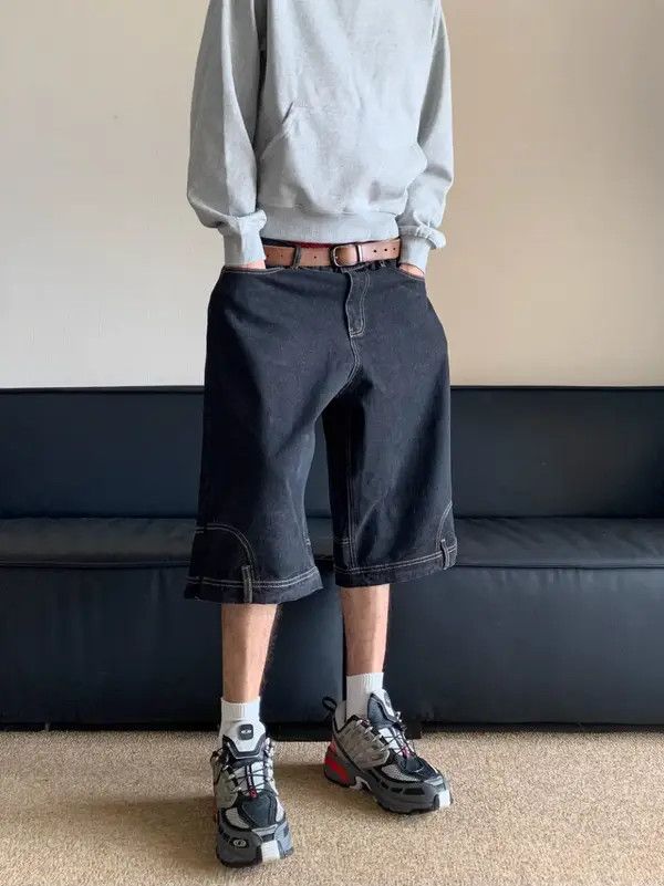 VIBE Inverted Denim Jorts Vintage Style Baggy Hip Hop Party Size US 28 / EU 44 - 7 Thumbnail