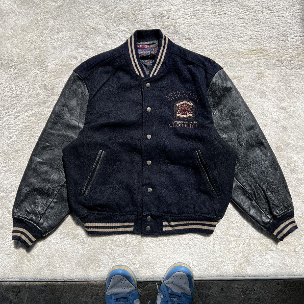 Vintage Varsity Jacket Leather MacHope 90's Letterman Wool Size US M / EU 48-50 / 2 - 1 Thumbnail