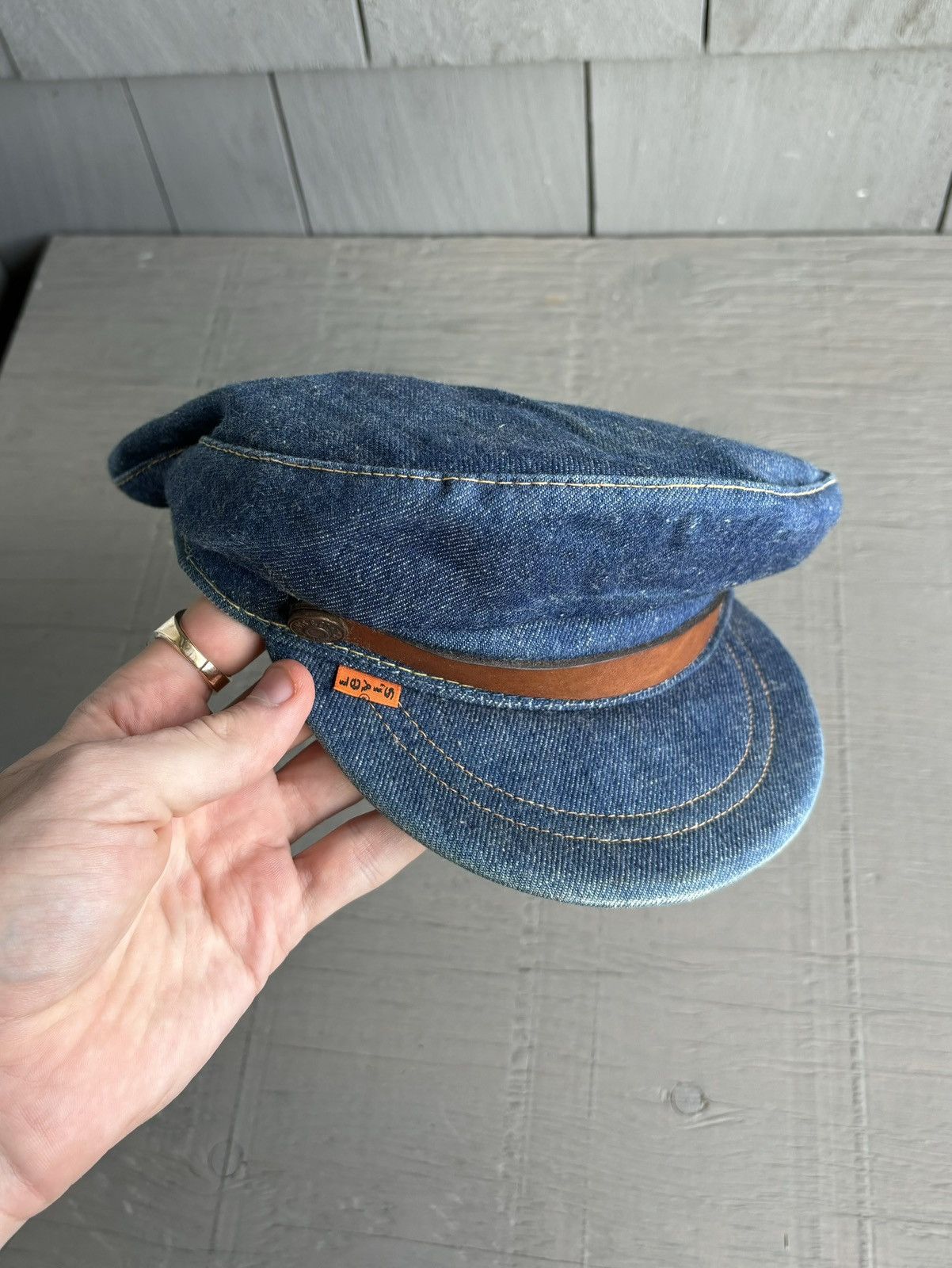 Levi's Vintage Levi's Orange Tab Hat 1970s Denim Newsboy Flatcap 70 Size ONE SIZE - 7 Thumbnail