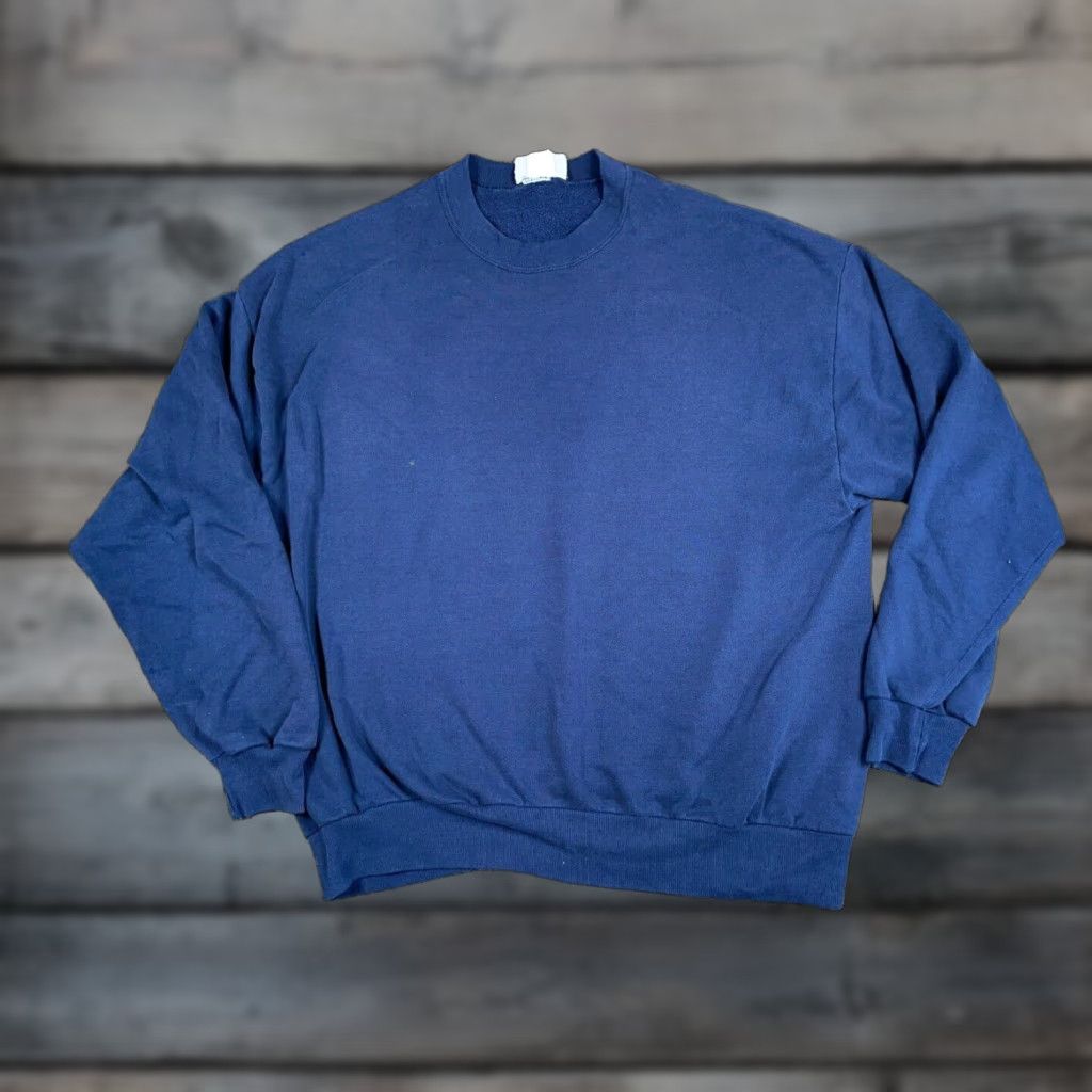 Chalk Line VTG Chalk Line Solid Crewneck Sweatshirt Adult XL Dark Blue Size US XL / EU 56 / 4 - 1 Thumbnail