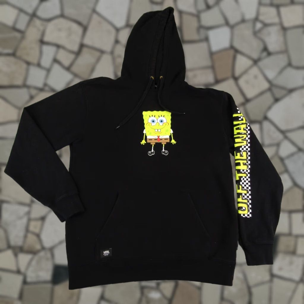 Vans VANS Hoodie Adult Medium Black Spongebob Graphic Print Pullover Sweatshirt Hooded Pockets Cartoon Skateboarding Mens Size US M / EU 48-50 / 2 - 1 Thumbnail