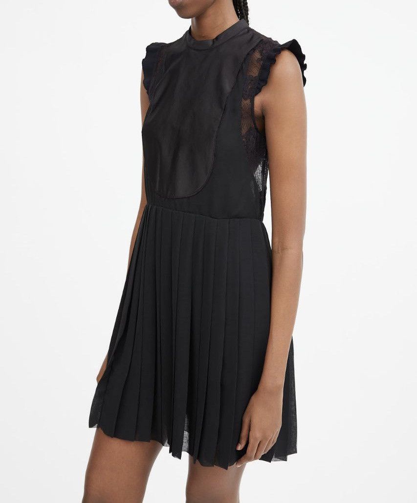 Miu Miu MIU MIU 2014 Black Lace Panelled Pleated Mini Dress IT 42 Size M / US 6-8 / IT 42-44 - 3 Thumbnail