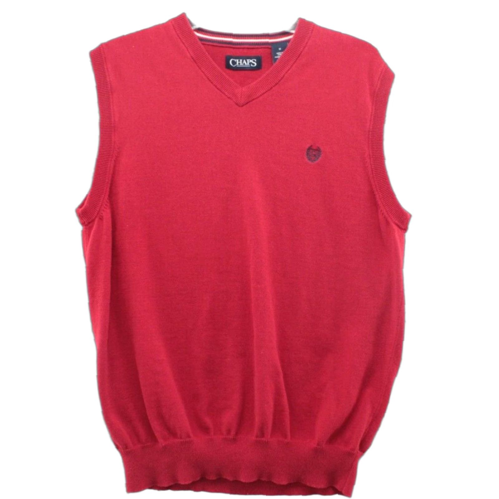 Chaps Chaps Ralph Lauren Sweater Vest Shirt Men M Red V-Neck Knit Embroidered Logo Preppy Vintage: No Size US M / EU 48-50 / 2 - 1 Thumbnail