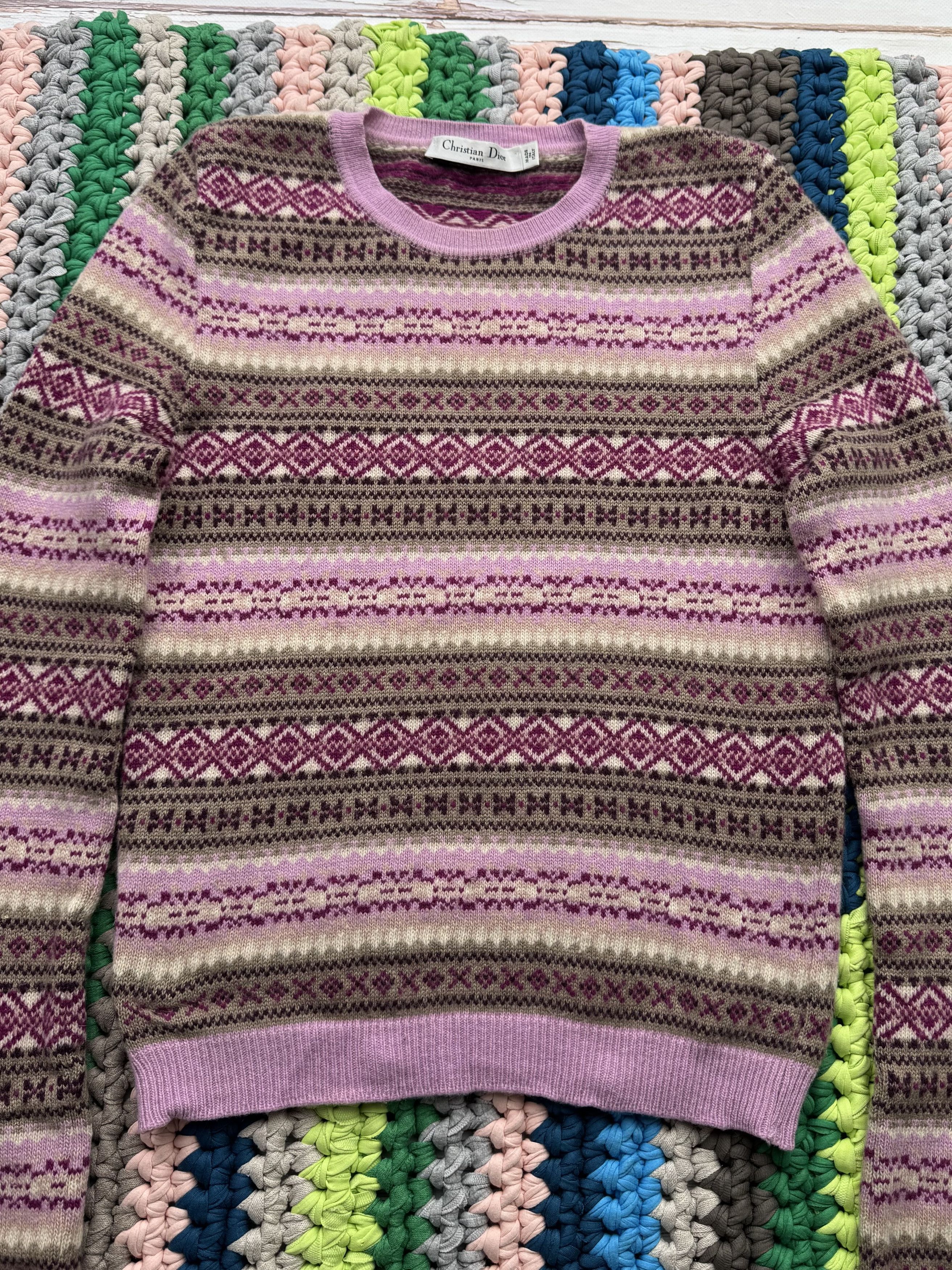 Dior Christian Dior Laine - Wool/Cashmere Arztec Sweater (V117) Size M / US 6-8 / IT 42-44 - 4 Thumbnail