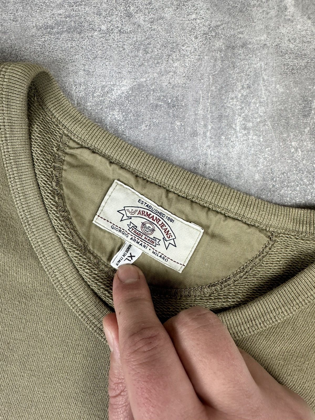 Emporio Armani Armani Jeans Vintage Retro V-Neck Sweatshirt Small Logo Size US XL / EU 56 / 4 - 7 Thumbnail