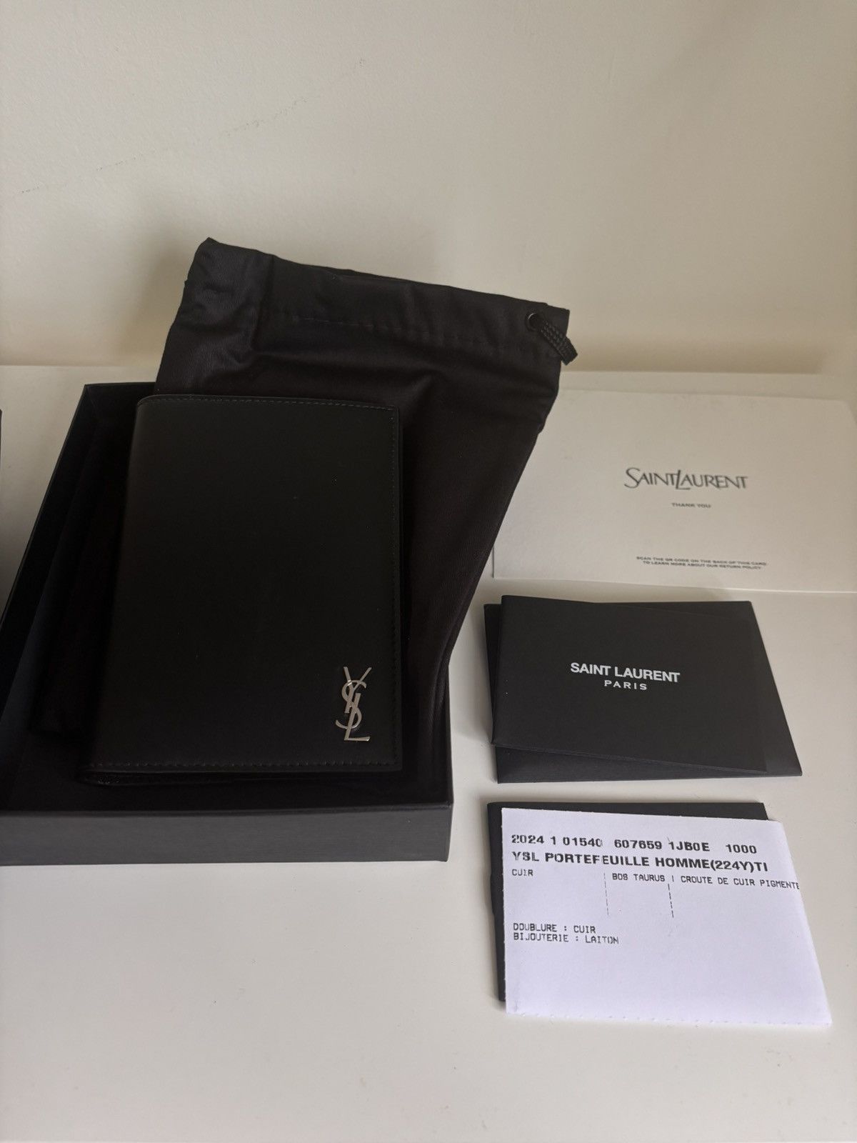 Saint Laurent Paris Tiny Cassandre Passport Case in Matte Leather Size ONE SIZE - 1 Thumbnail