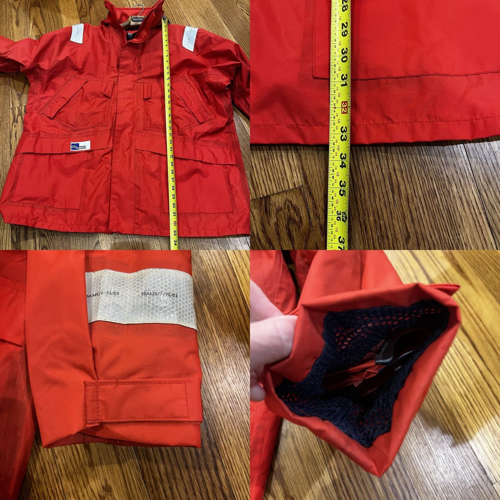 Henri Lloyd VINTAGE Henri Lloyd Sailing Nautical Jacket Full Zip 2XL Red Hooded Buckle Logo Zipper Waterproof Reflective Pockets Men Jacket Size US XXL / EU 58 / 5 - 11 Thumbnail