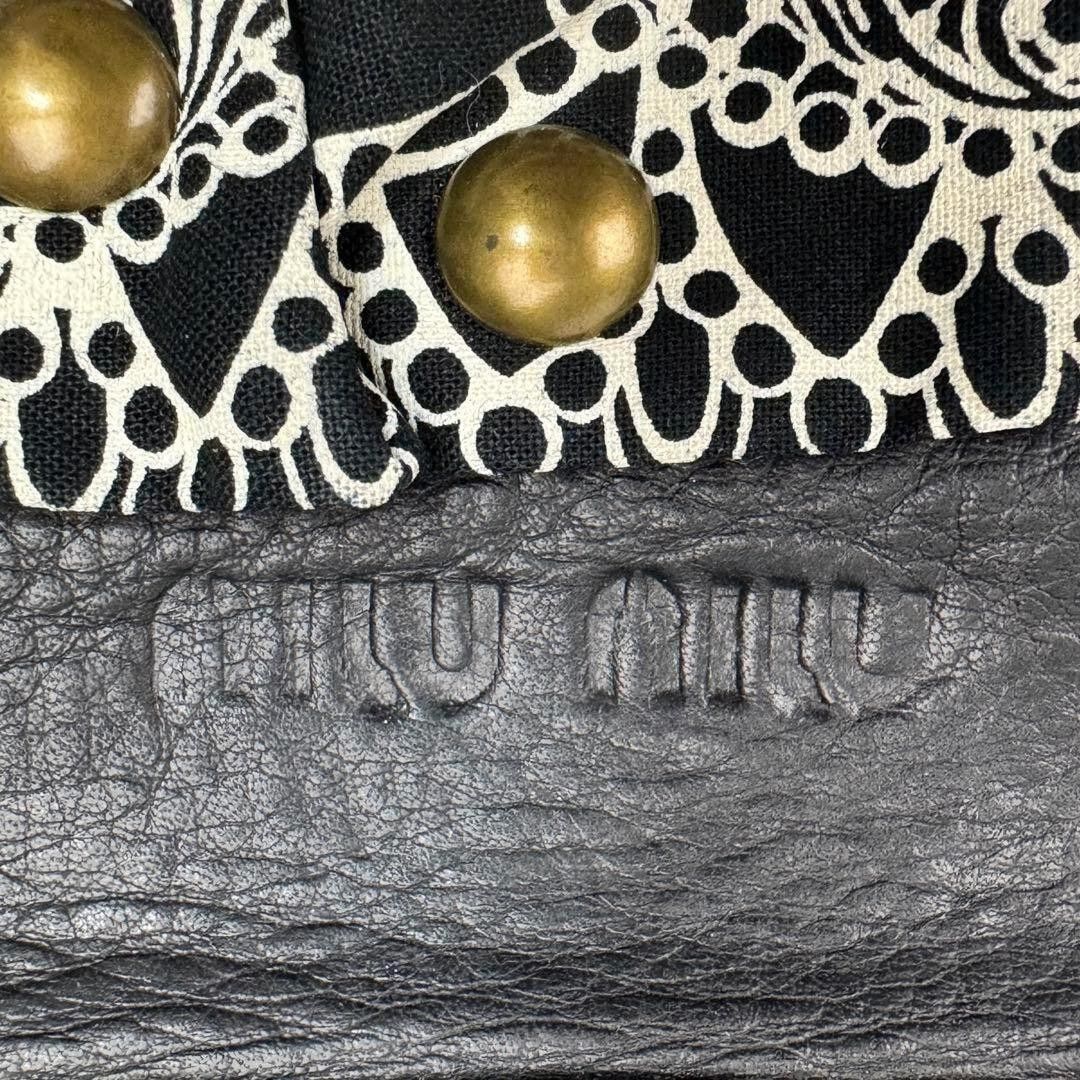 Miu Miu Miu Miu - Black Studs Handbag Embroidered Vintage Size ONE SIZE - 6 Thumbnail