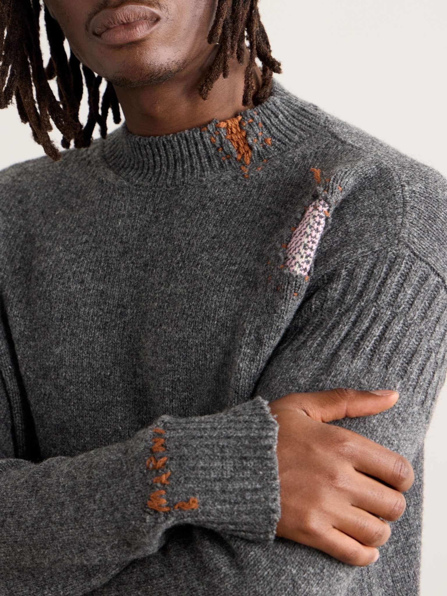 Marni o1w1db11125 Panelled Virgin Wool Sweater in Multicolor Size US M / EU 48-50 / 2 - 3 Thumbnail