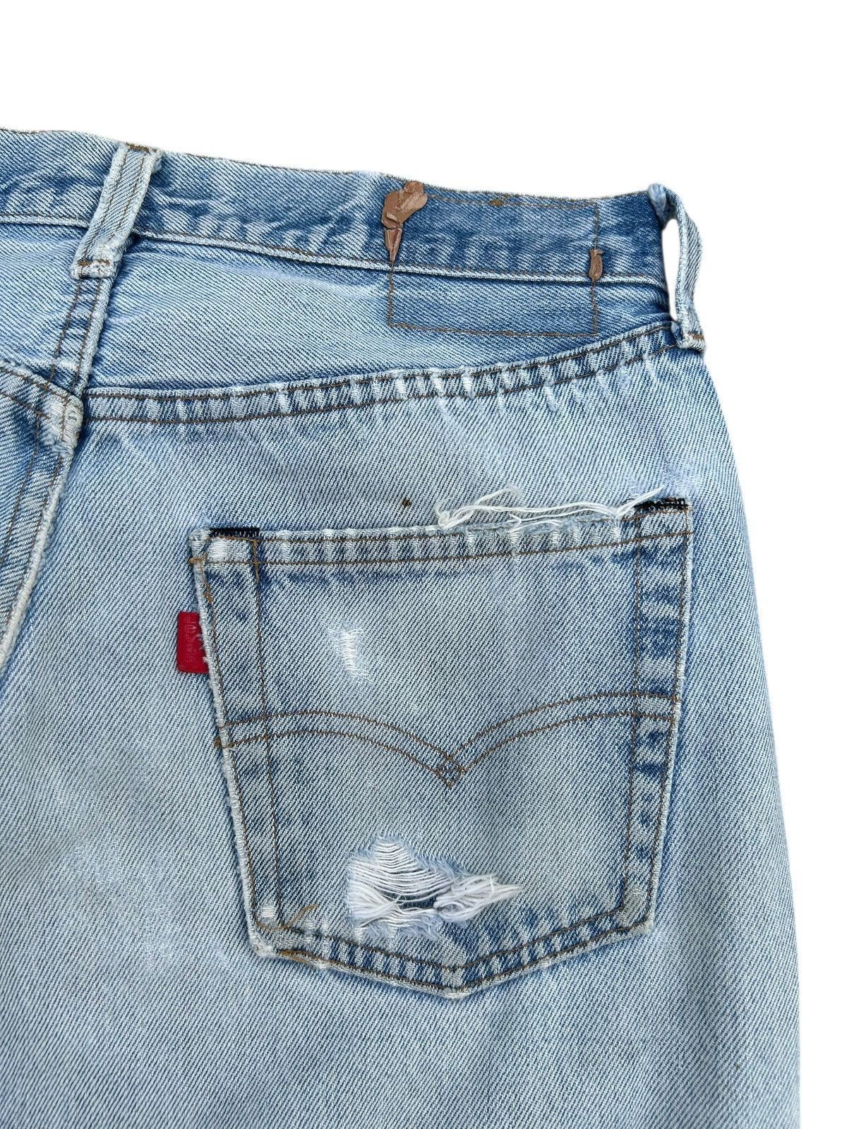 Levi's 80's THRASHED Levi's 524 Selvedge Reconstructed Repair Denim Size US 29 - 18 Thumbnail