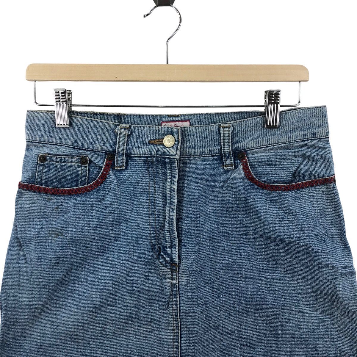 Paul Smith PAUL SMITH Jeans Skirt Embroidery Flowers Logo Size 30" / US 8 / IT 44 - 2 Thumbnail