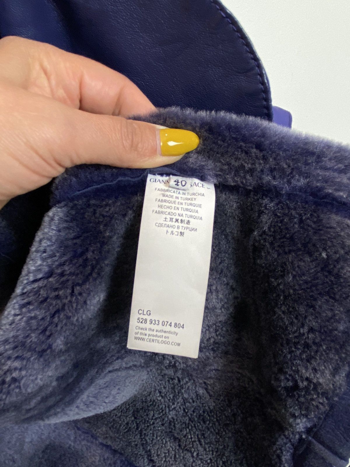 Designer Versace Collection Long Length Shearling Coat Jacket Purple Size S / US 4 / IT 40 - 13 Thumbnail