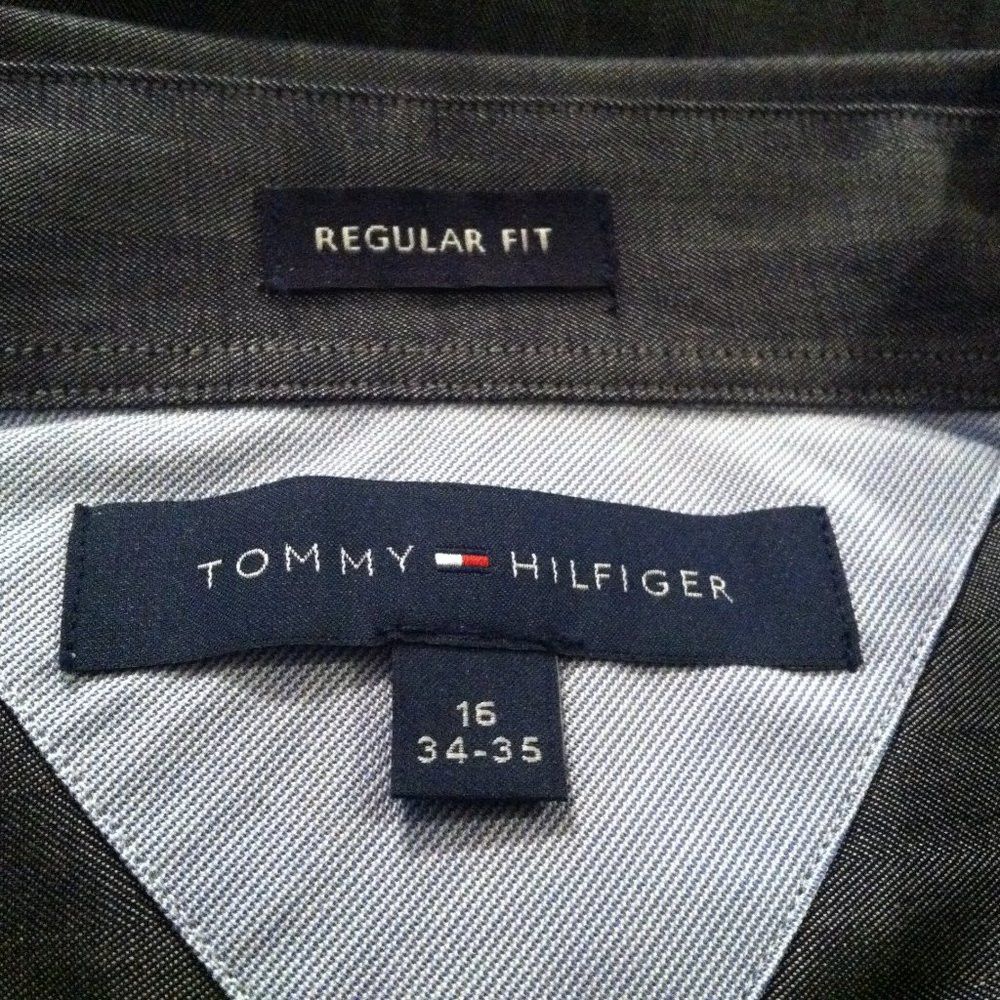 Tommy Hilfiger TOMMY HILFIGER MENS NEW GRAY 100%COTTON DRESS SHIRT 16/34-35 Size US L / EU 52-54 / 3 - 4 Thumbnail