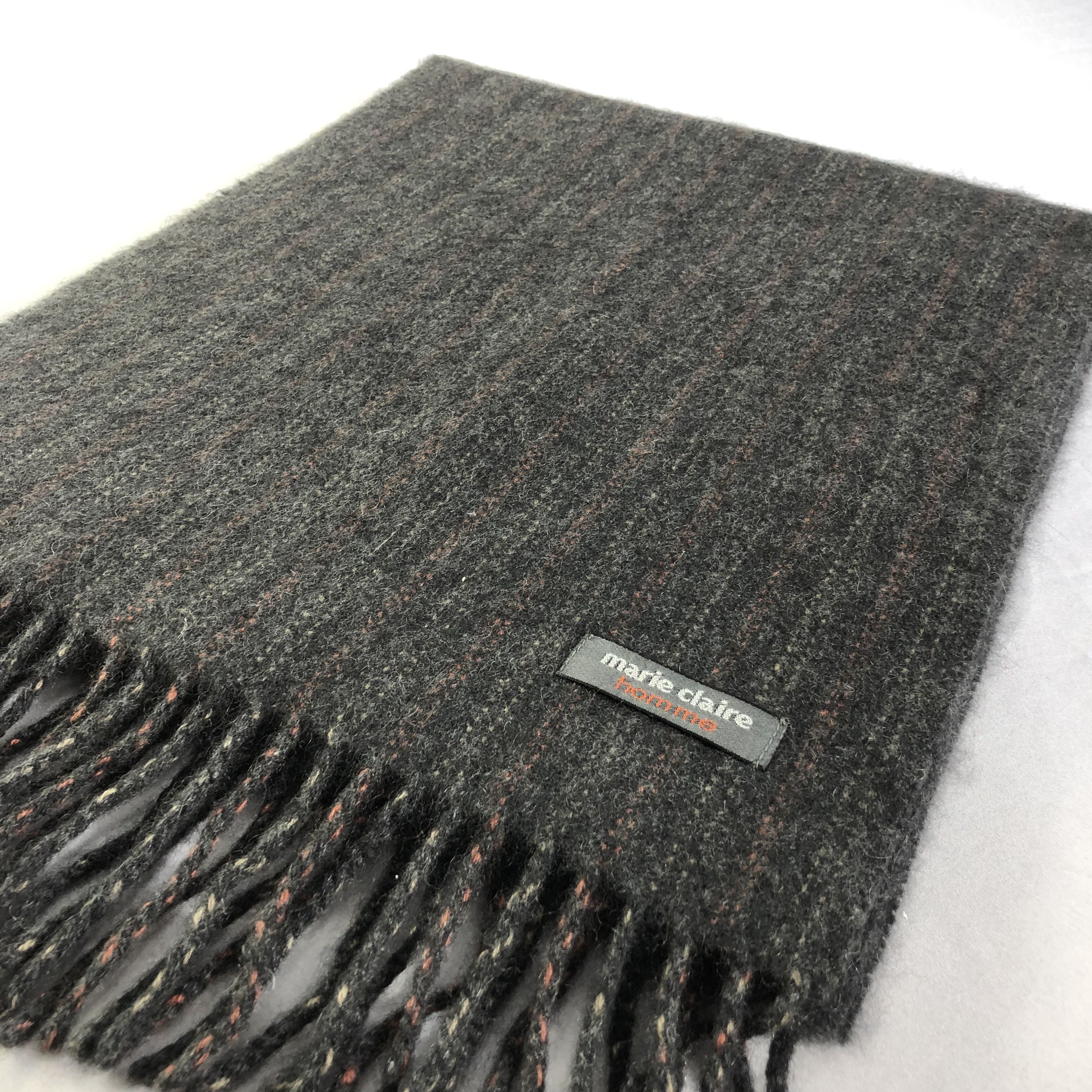 Vintage Marie Claire Homme Cashmere Scarf Muffler V1685 Size ONE SIZE - 3 Thumbnail