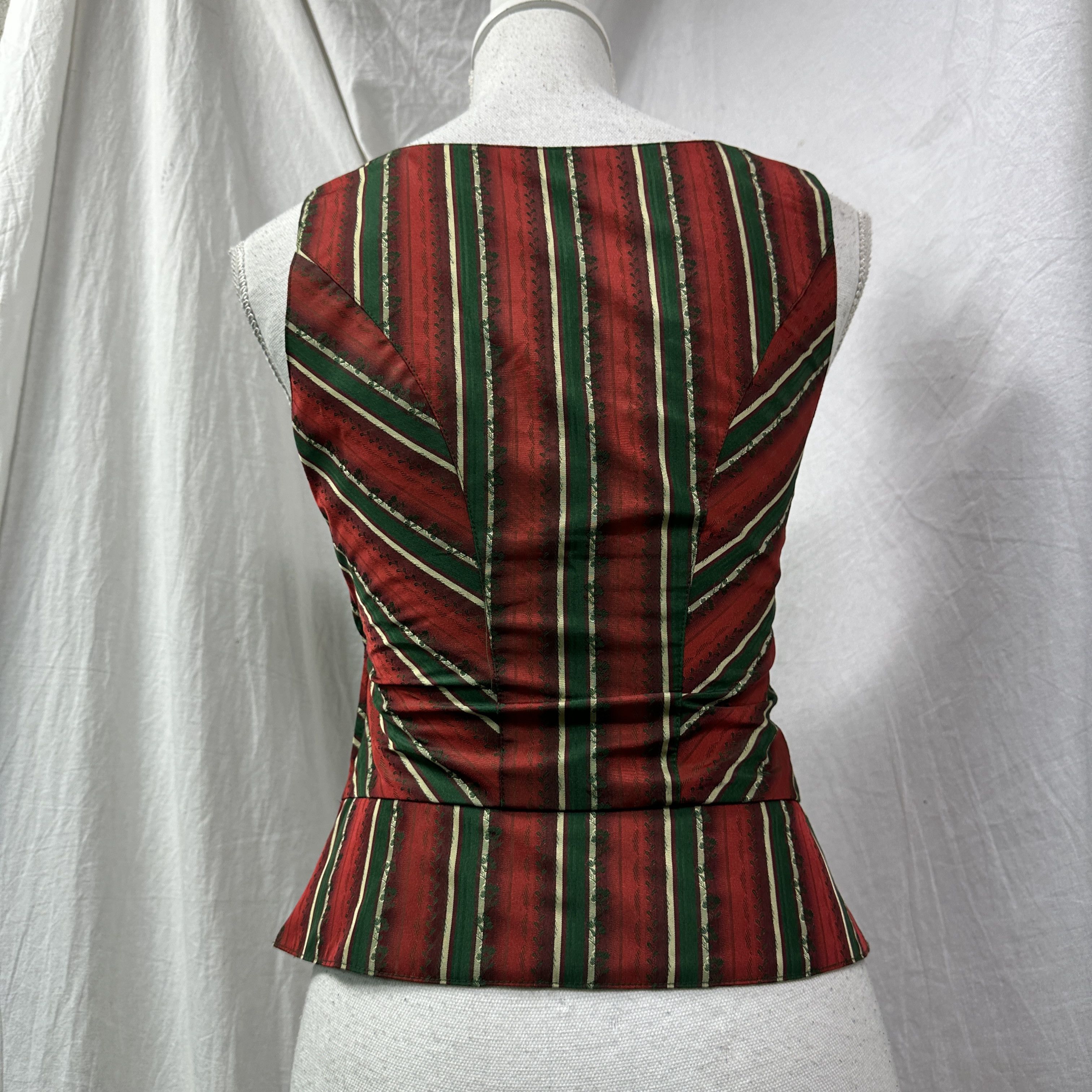 Vintage Vintage Grunge Silk Striped Chained Corset Top Y2K Size S / US 4 / IT 40 - 9 Thumbnail