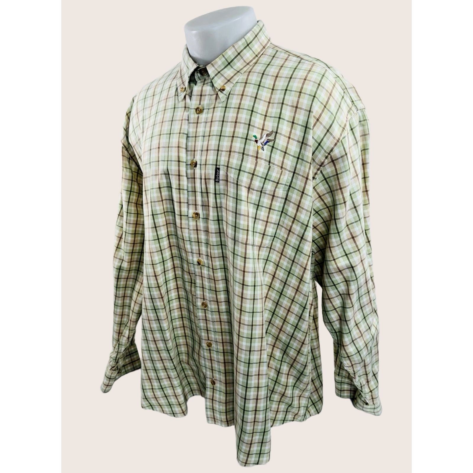 Barbour BARBOUR THE COUNTRY SHIRT Embroidered DUCK Hunting XXL Shirt EXCELLENT Mens Button-Up Long Sleeve 2XL Brown Green White Tan Size US XXL / EU 58 / 5 - 1 Thumbnail