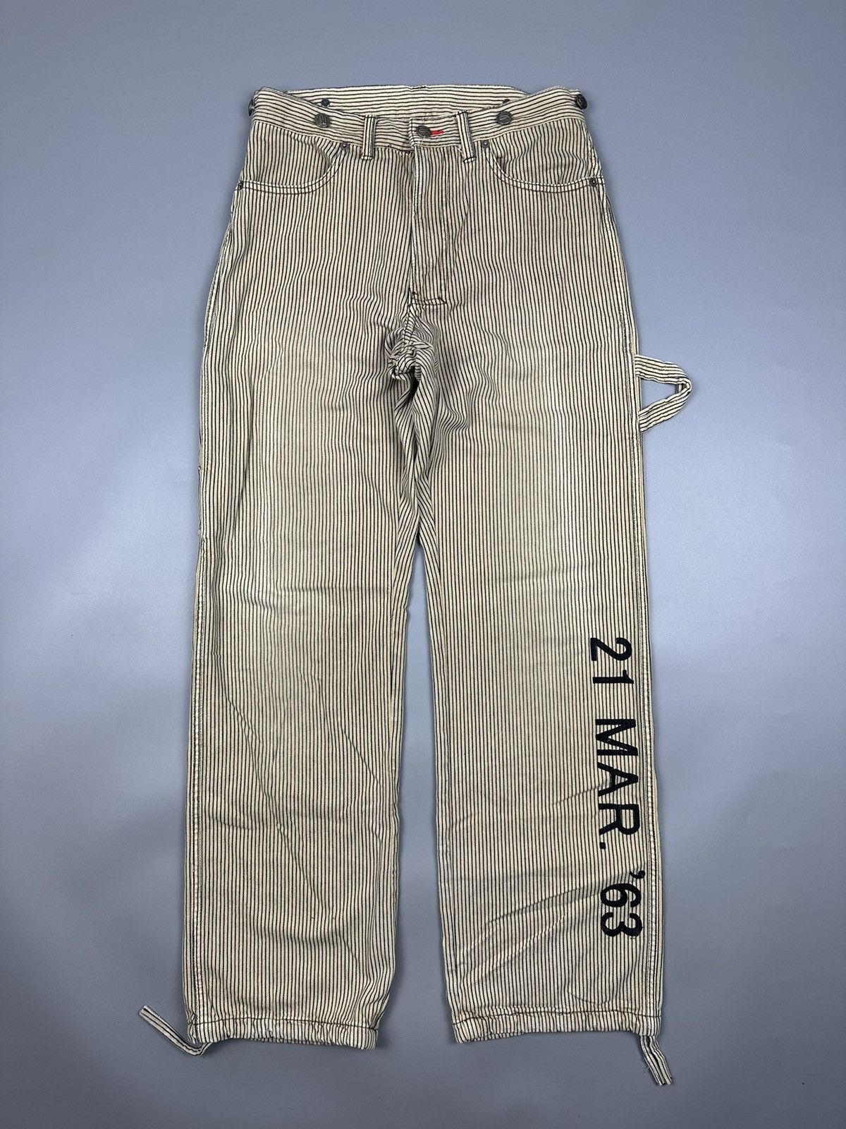 Japanese Brand × PPFM Vintage PPFM 21 March ‘63 Carpenter Stripes Denim Size US 30 / EU 46 - 1 Thumbnail