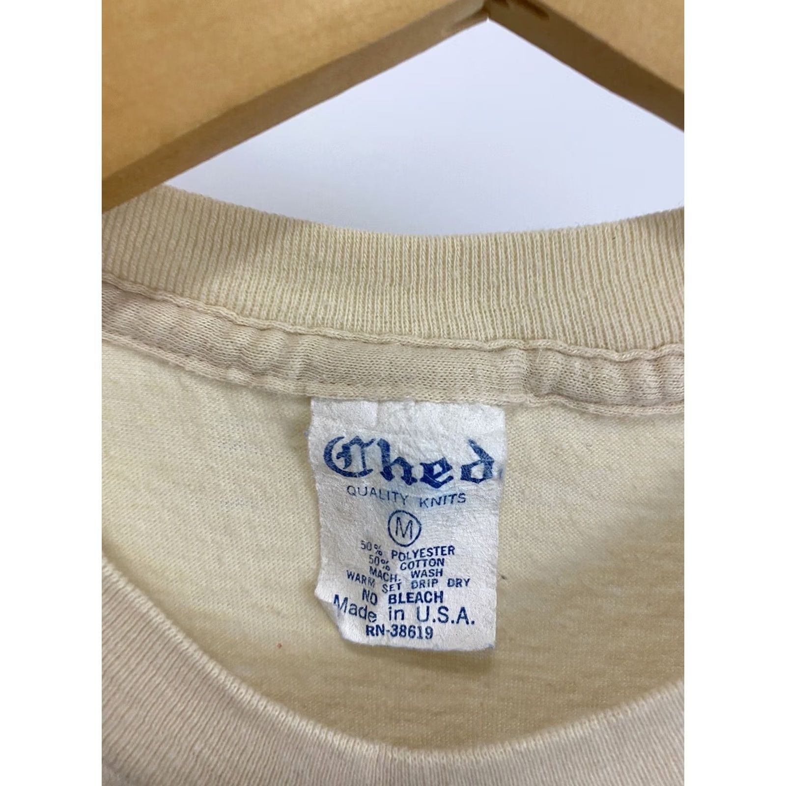 Vintage VTG 80s TDK Quality Recording Tape Cassette Promo Ched Super Thin T-Shirt M Shirt Mens Beige 80s Theme Shirt Mens Size US M / EU 48-50 / 2 - 3 Thumbnail