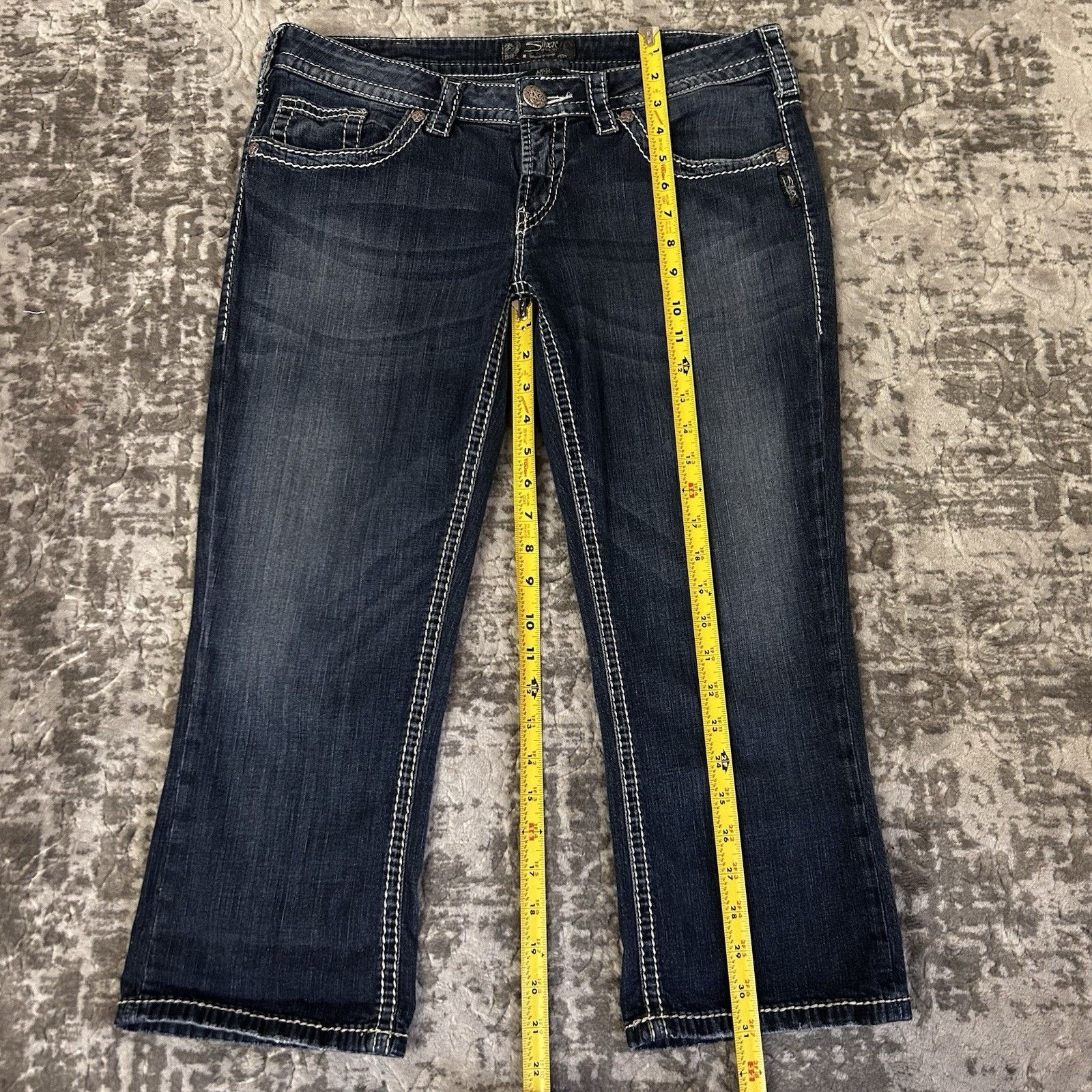 Silver Jeans Co. Silver Jeans Aiko Capri Jeans Sz 32 Dark Wash Denim Mid Rise Size 32" / US 10 / IT 46 - 2 Thumbnail