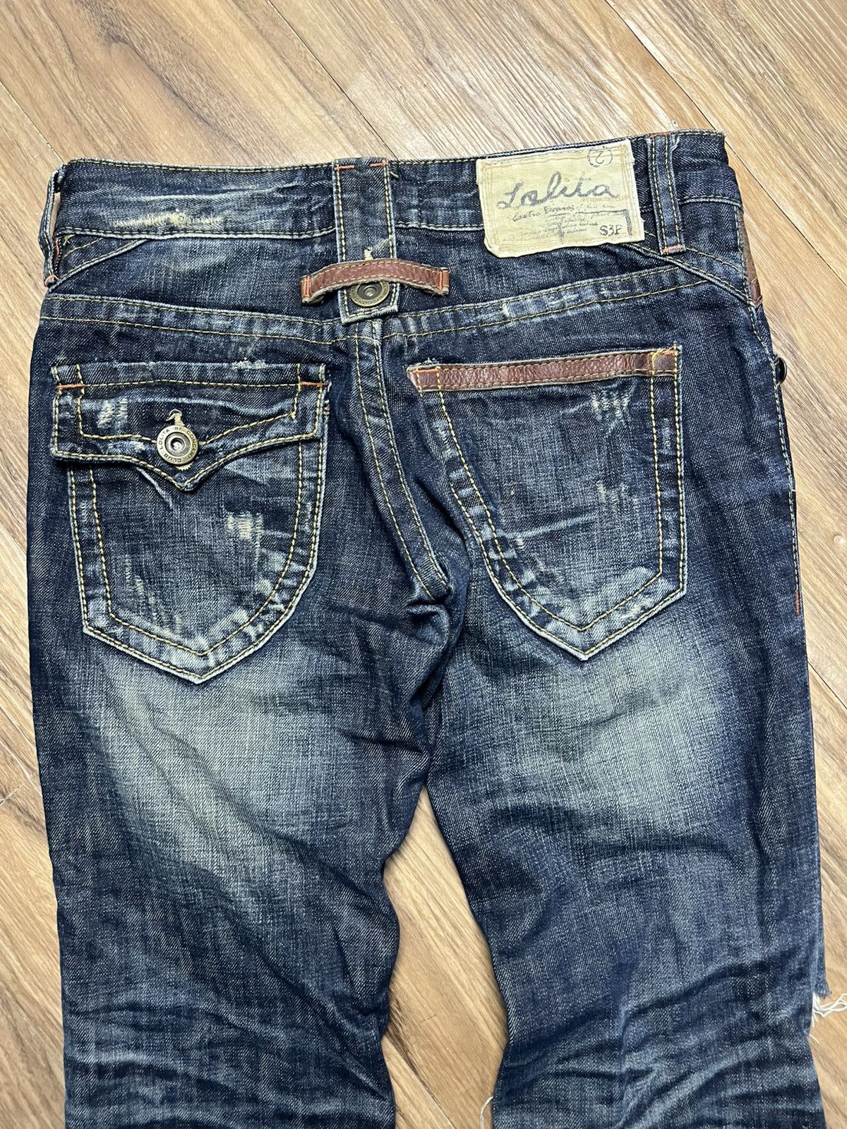 If Six Was Nine Lolita Jeans Y2K Vintage Distressed Bootcut Denim Pants (41) Size 26" / US 2 / IT 38 - 15 Thumbnail