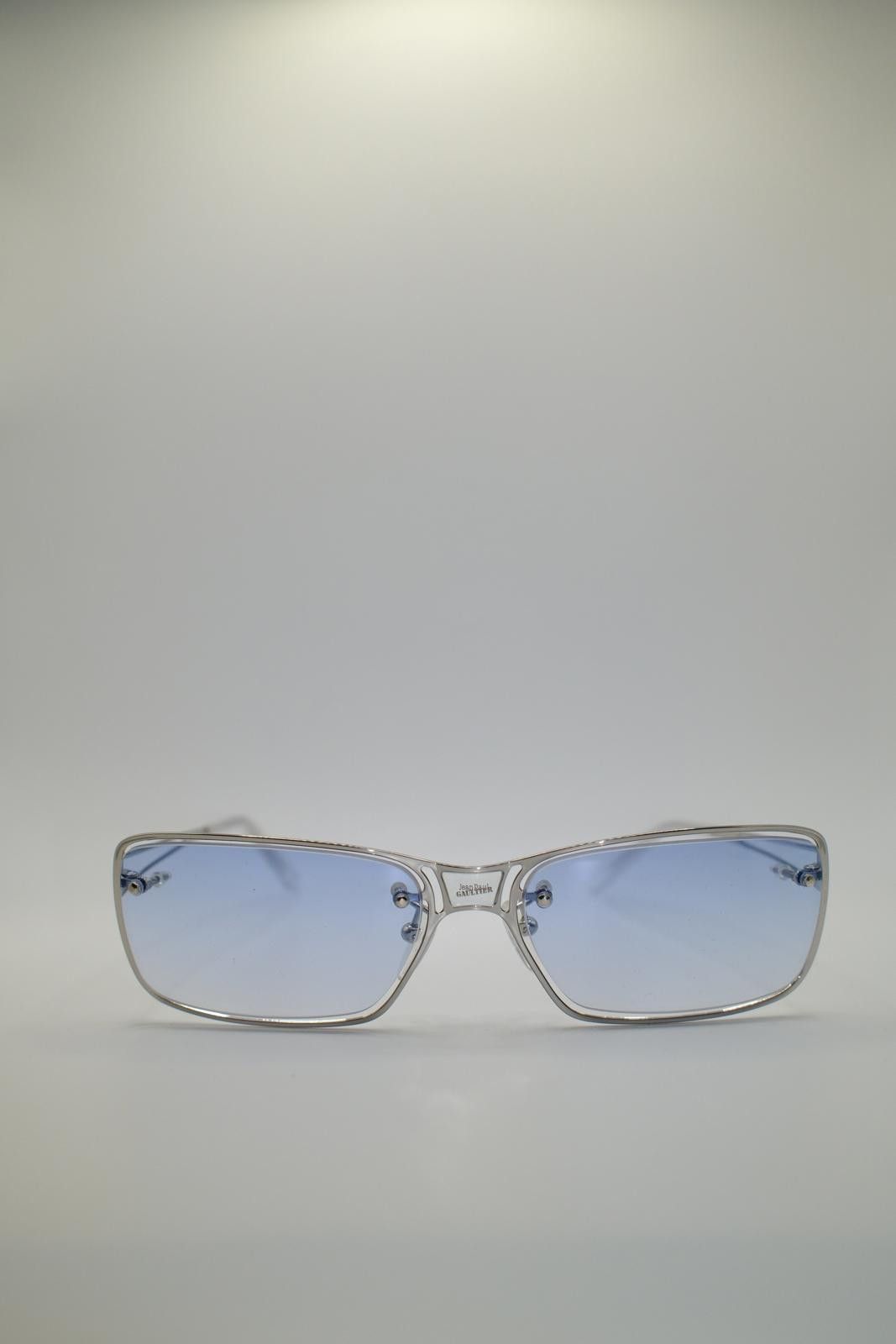Jean Paul Gaultier 90's Jean Paul Gaultier Titanium Rim Smokey Blue Sunglasses Size ONE SIZE - 1 Thumbnail