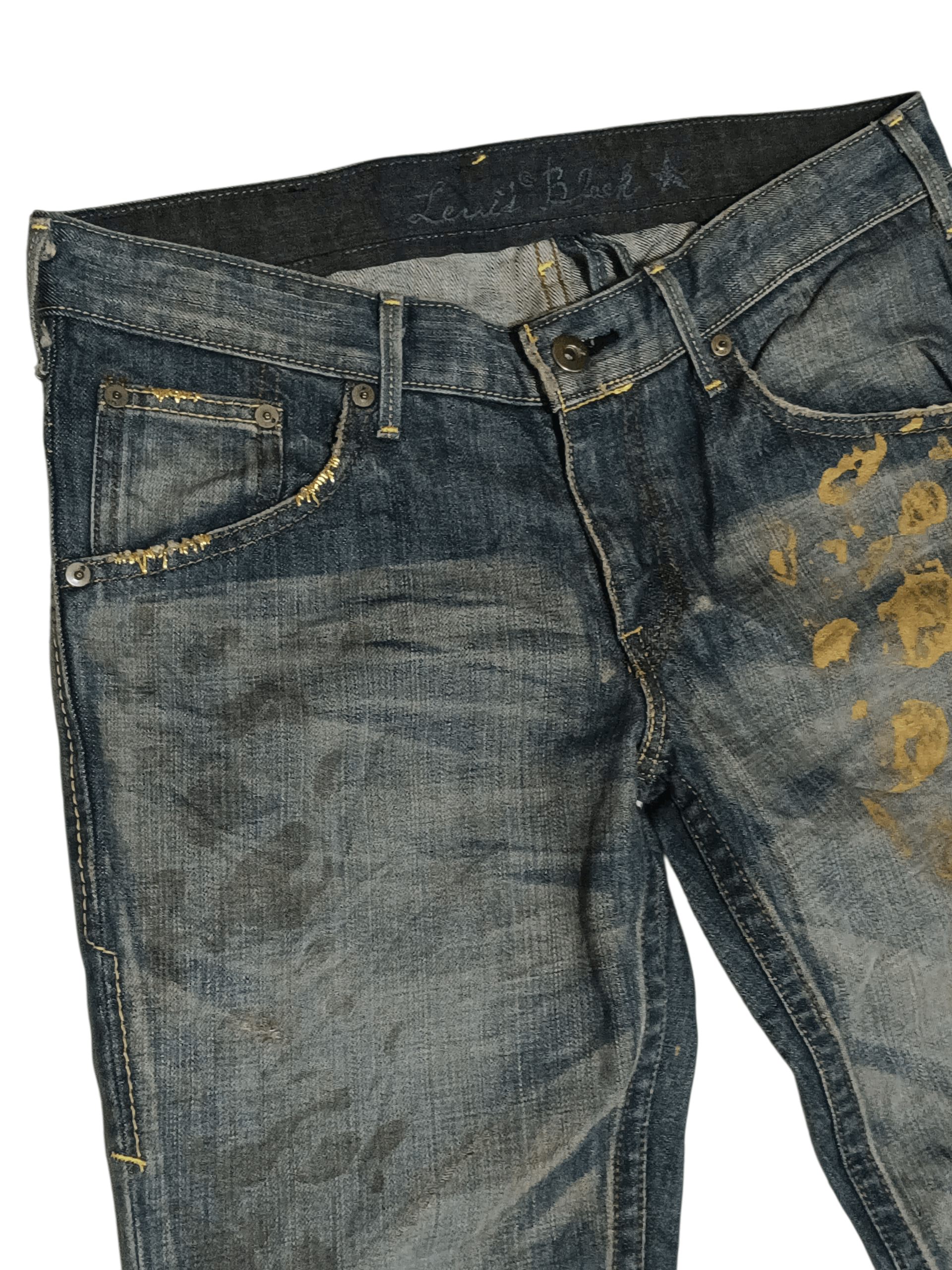 Levi's Levi's Black Star Slim Fit Low Rise Gold Paint Splash Size US 30 / EU 46 - 6 Thumbnail