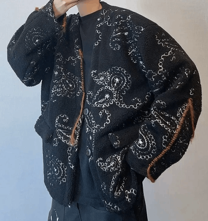 Vintage Street Hip Hop Loose Lamb Wool Jacket Coat