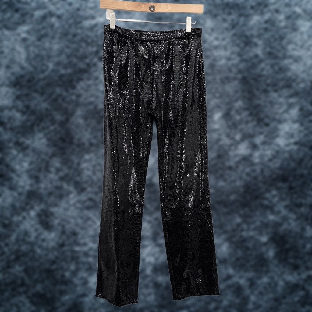 Blumarine VINTAGE Blugirl Blumarine Pants 6 Black 29in Inseam High Rise Flat Front Button Zip Geometry Bohemian Indie Sleaze Mens? Size 28" / US 6 / IT 42 - 1 Thumbnail