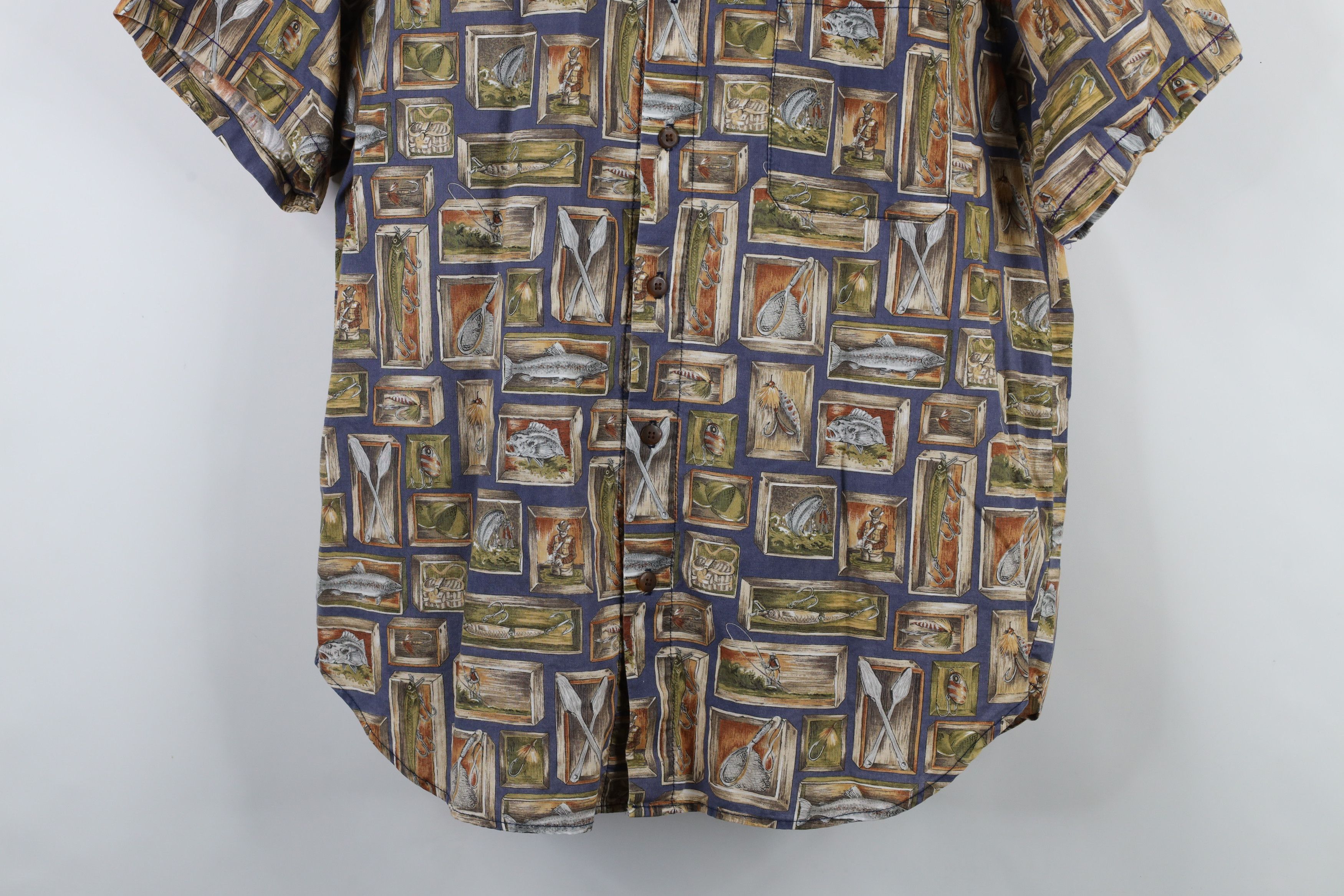 Vintage Vintage 90s Streetwear Print Short Sleeve Button Shirt USA Size US L / EU 52-54 / 3 - 3 Thumbnail