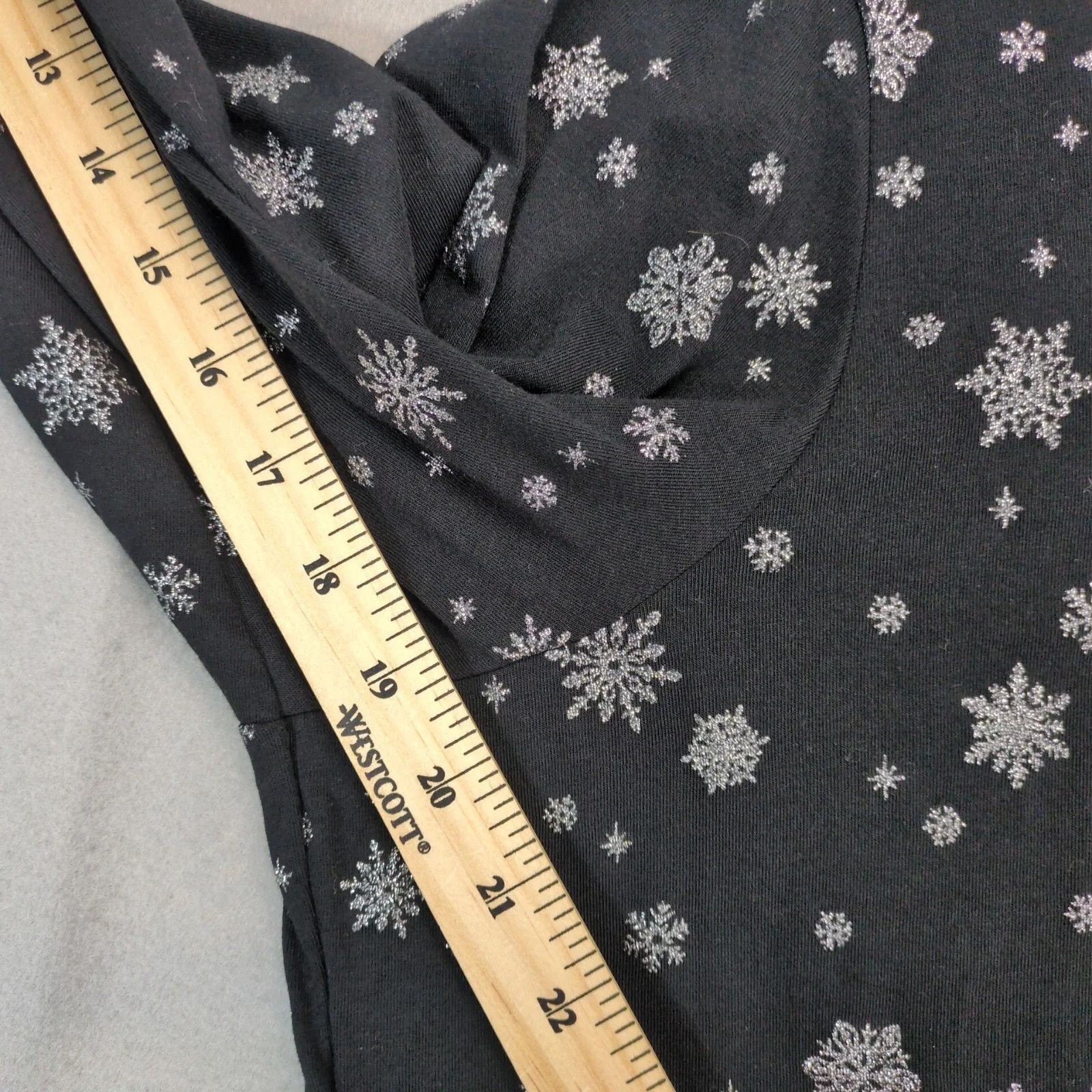 Avenue Avenue Silver Glitter Snowflake Black Turtleneck Top Women's Size XXL / US 16-18 / IT 52-54 - 4 Thumbnail
