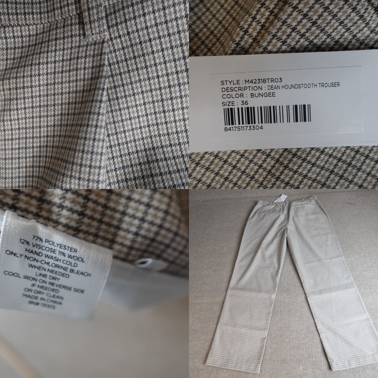 Saturdays NYC Saturdays Saturday NYC Mens Pants 36 x 30 Beige Dean Trouser Stretch Waist Pleated NEW Size US 36 / EU 52 - 8 Thumbnail