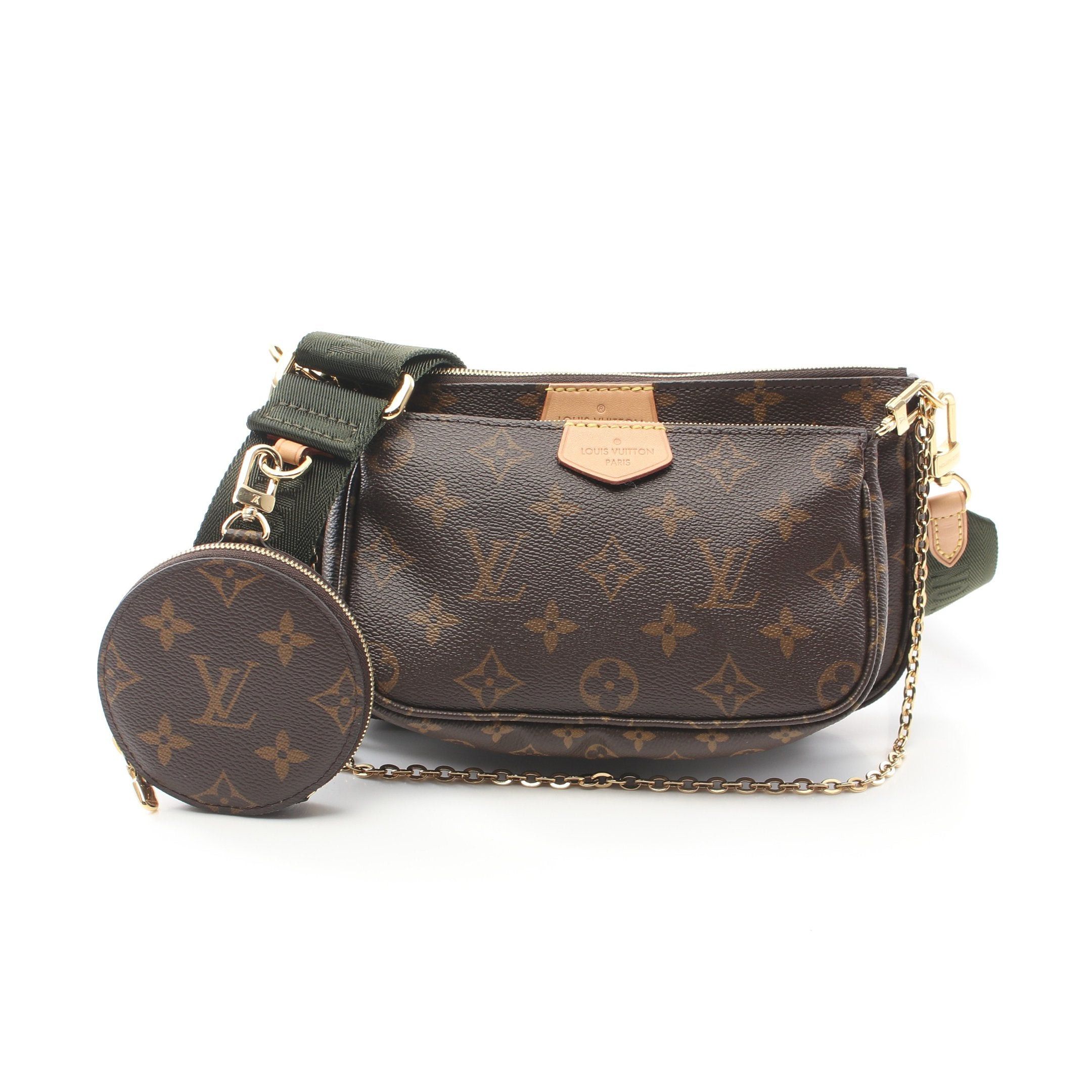 Louis Vuitton Louis Vuitton Multy Pochette Accessoires Monogram Khaki Shoulder Bag Brown Green Size ONE SIZE - 1 Thumbnail