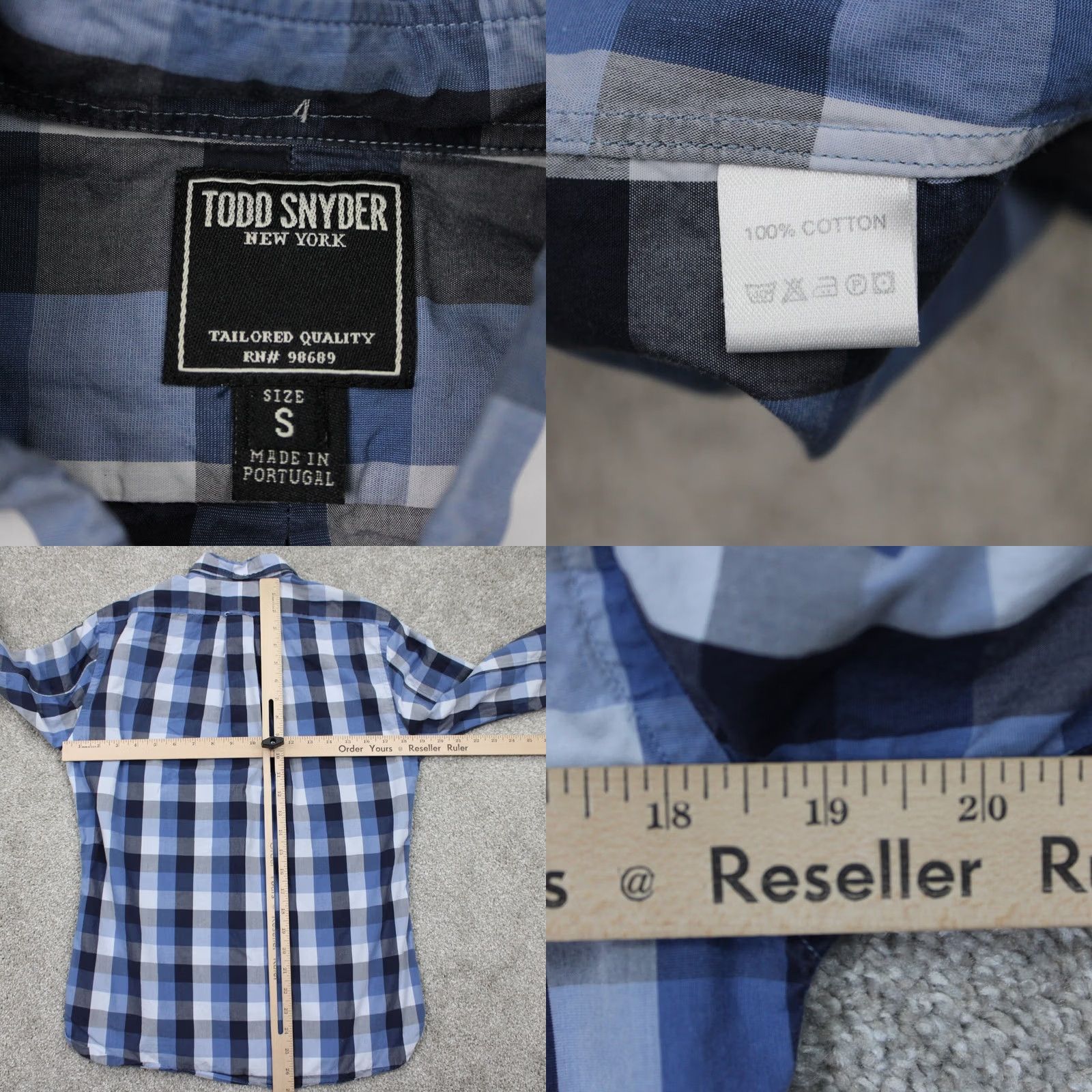 Todd Snyder Todd Snyder Shirt Mens Small Blue Plaid Button-Up Long Sleeve Tailored Regular Fit Vintage: No Size US S / EU 44-46 / 1 - 8 Thumbnail