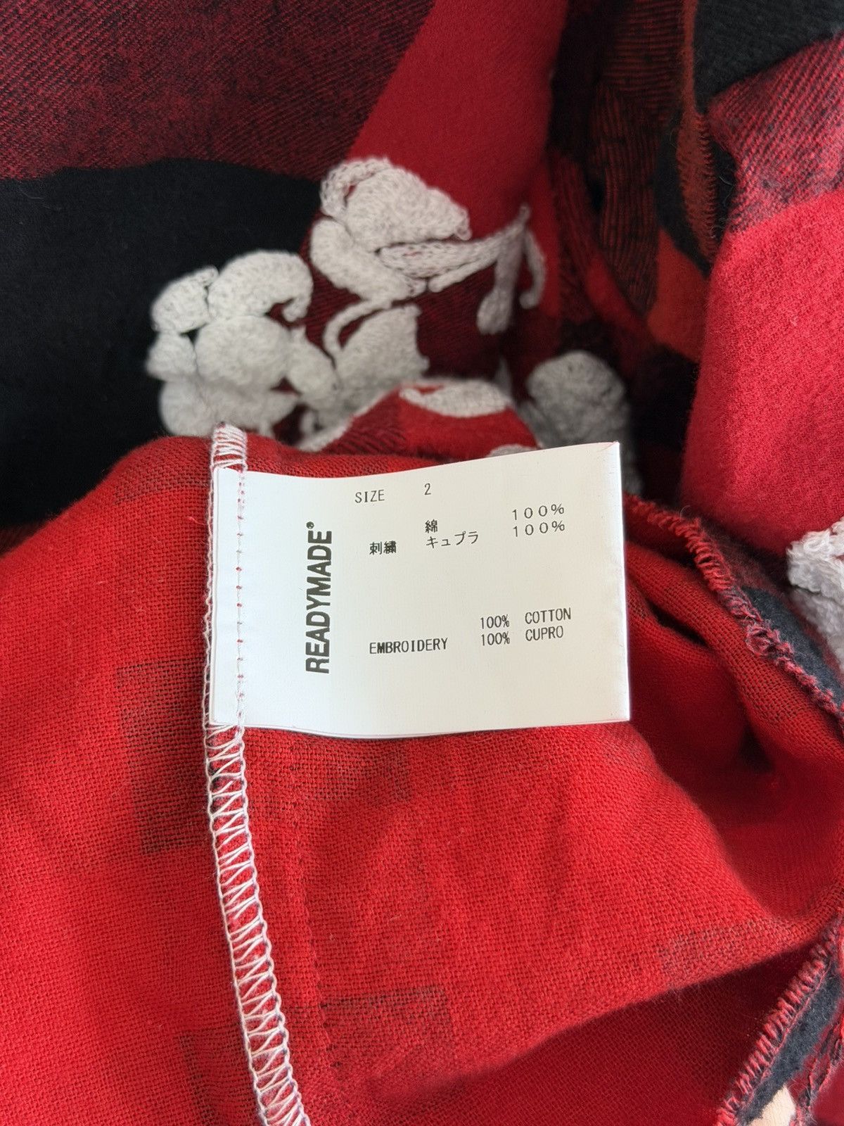 DENIM TEARS × READYMADE *RARE* DENIM TEARS X READYMADE JAPAN FLANNEL SHIRT RED SIZE2 Size US M / EU 48-50 / 2 - 8 Thumbnail