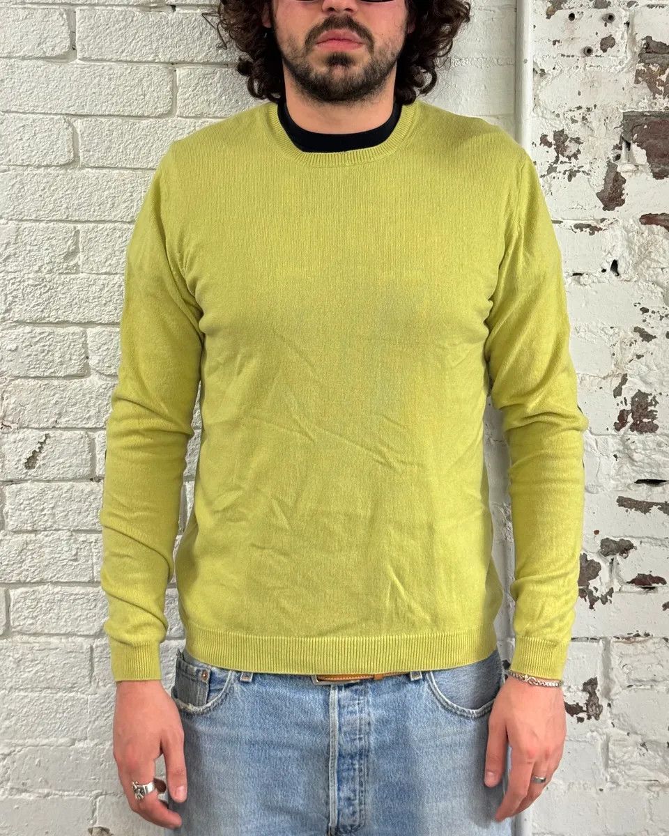 Prada 2000s Prada Sage Green Elbow Patch Wool & Cachemere Sweater Size US S / EU 44-46 / 1 - 2 Thumbnail