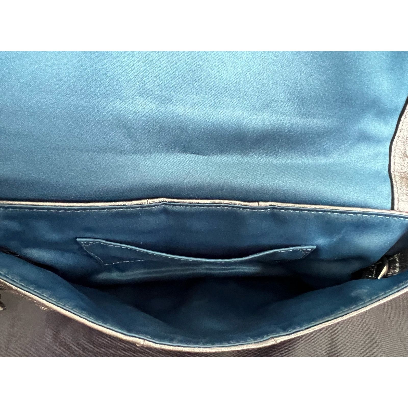 Coach Coach Glam Silver Bag with Blue Satin Lining Size ONE SIZE - 5 Thumbnail