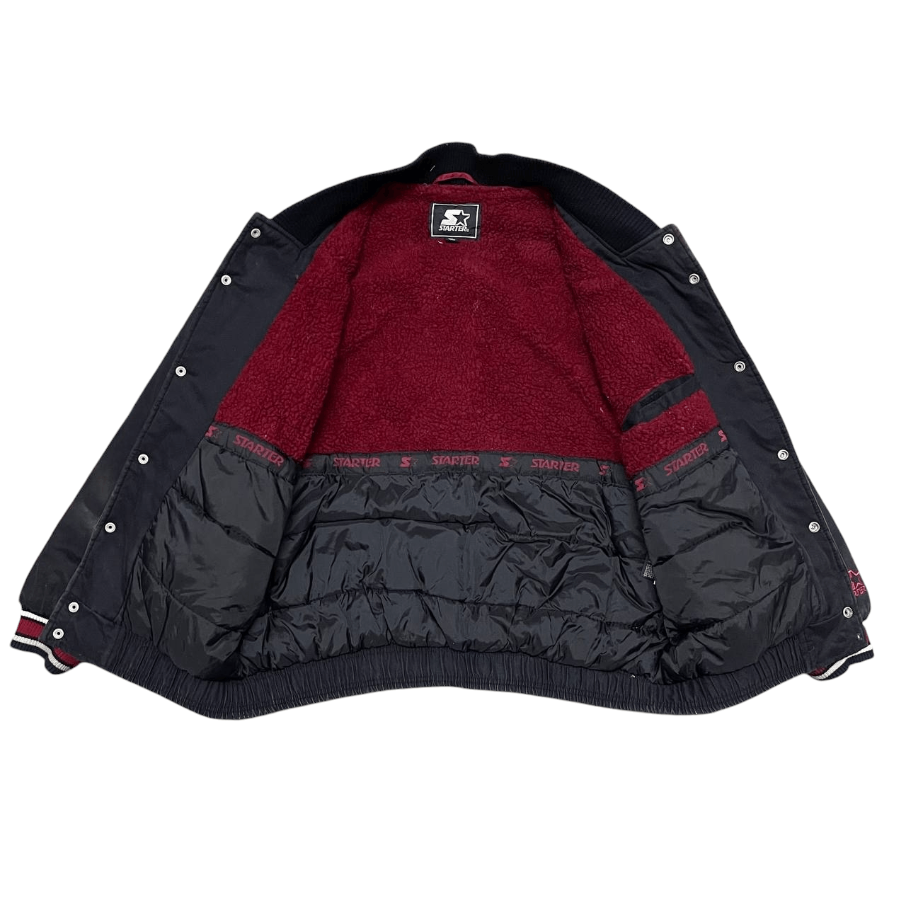Starter Vintage Starter Embroidered Bomber Jacket Sherpa Linning Size US L / EU 52-54 / 3 - 9 Thumbnail