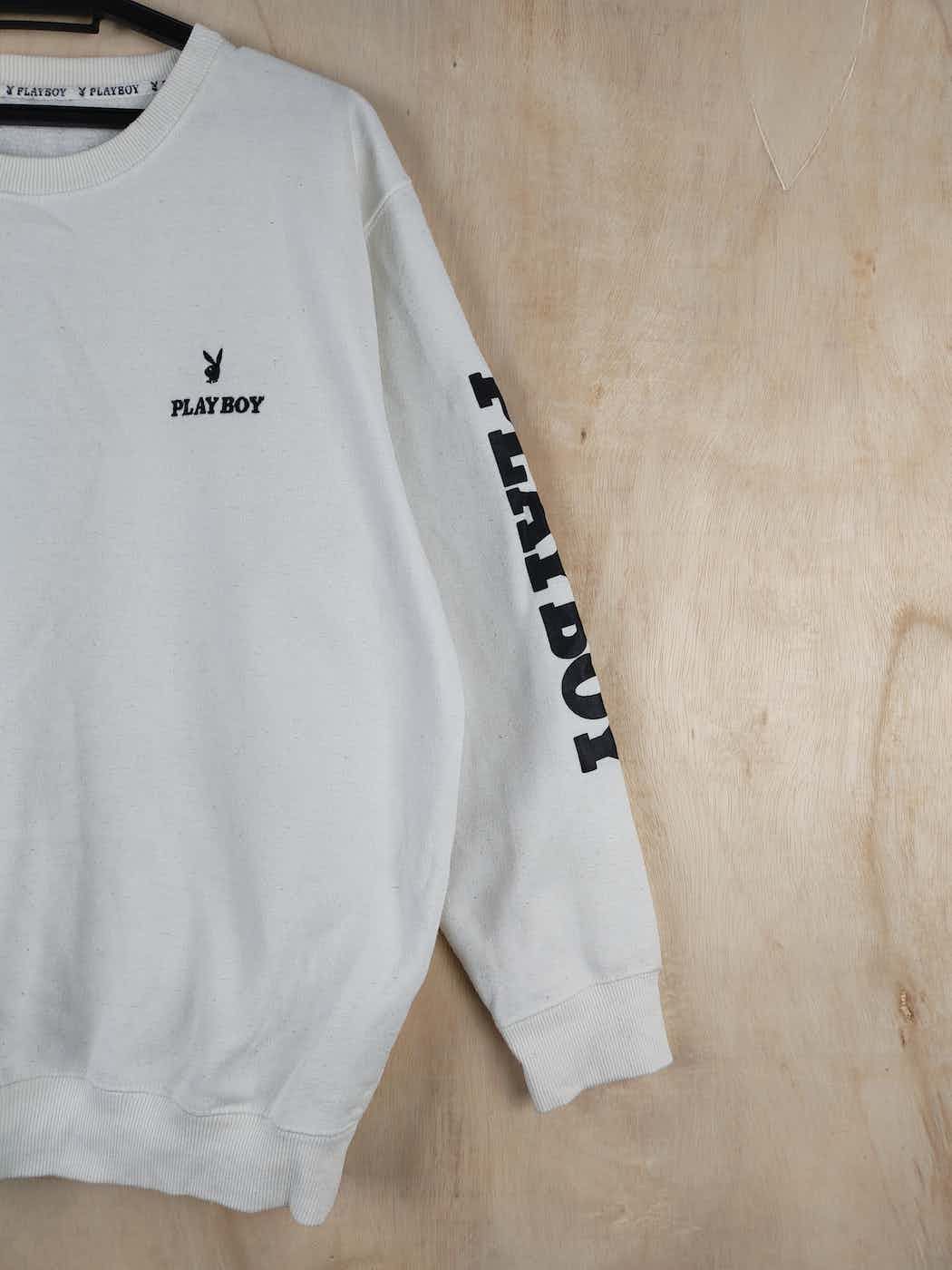 Playboy DL Playboy vintage big logo White Sweatshirts #S2481 Size US L / EU 52-54 / 3 - 14 Thumbnail